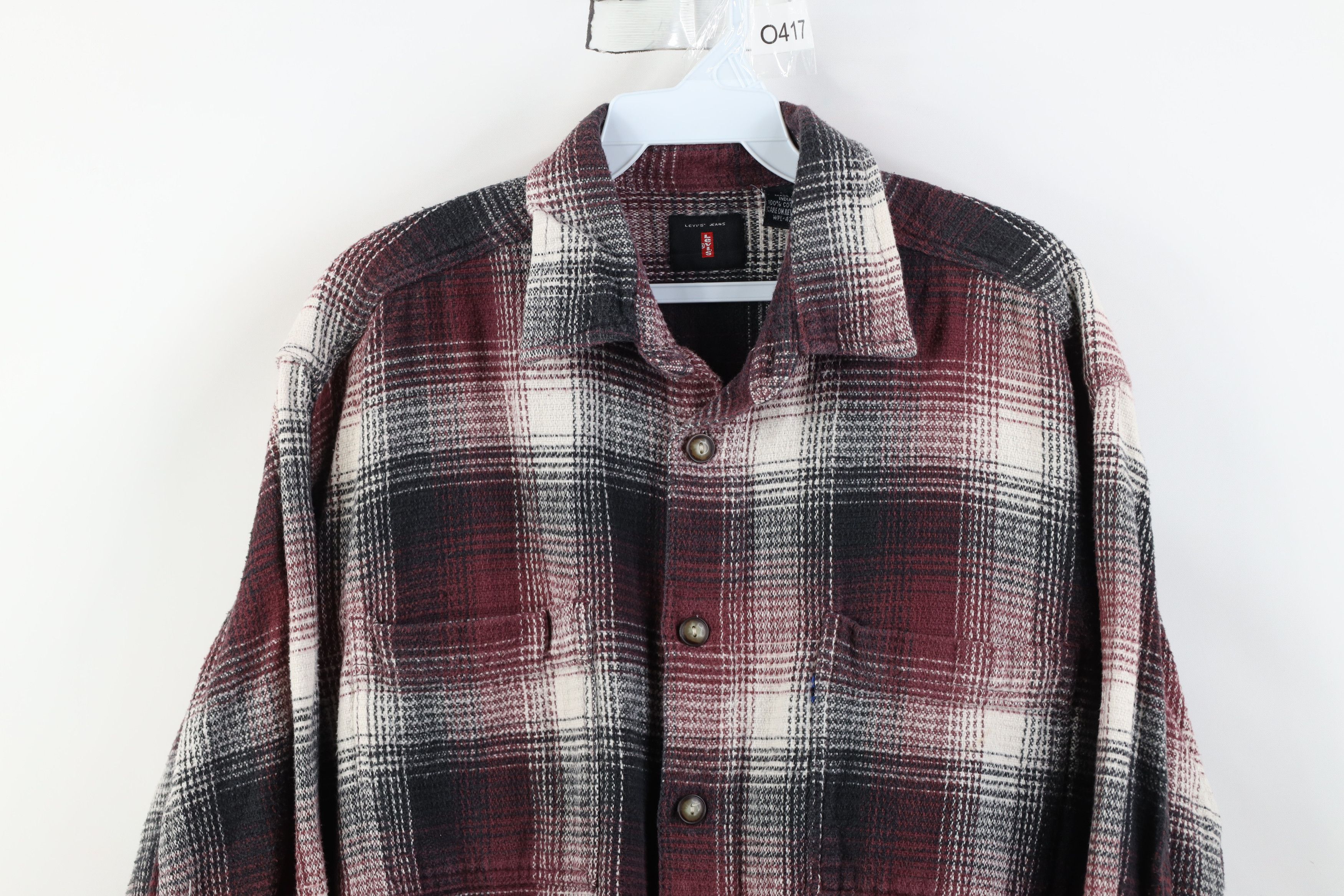 Levi's Vintage 90s Levis Heavyweight Flannel Button Shirt Plaid Size US L / EU 52-54 / 3 - 2 Thumbnail