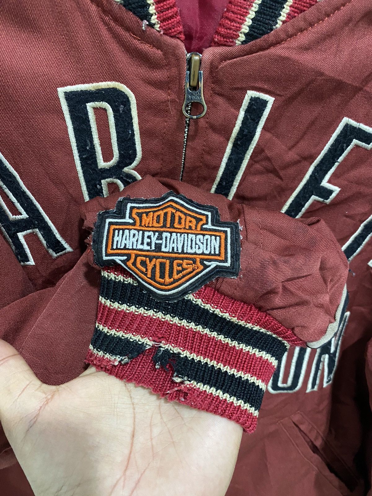 Harley Davidson VINTAGE HARLEY DAVIDSON JACKET SPELL OUT VARSITY STYLE Size US L / EU 52-54 / 3 - 5 Thumbnail