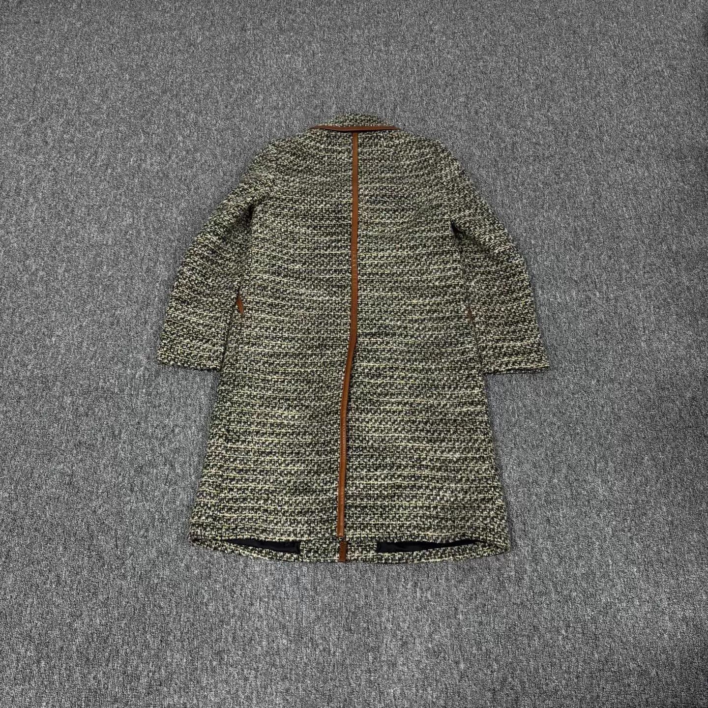 Prada Prada Leather Trim Tweed Long Coat 44 99 New Size M / US 6-8 / IT 42-44 - 2 Thumbnail