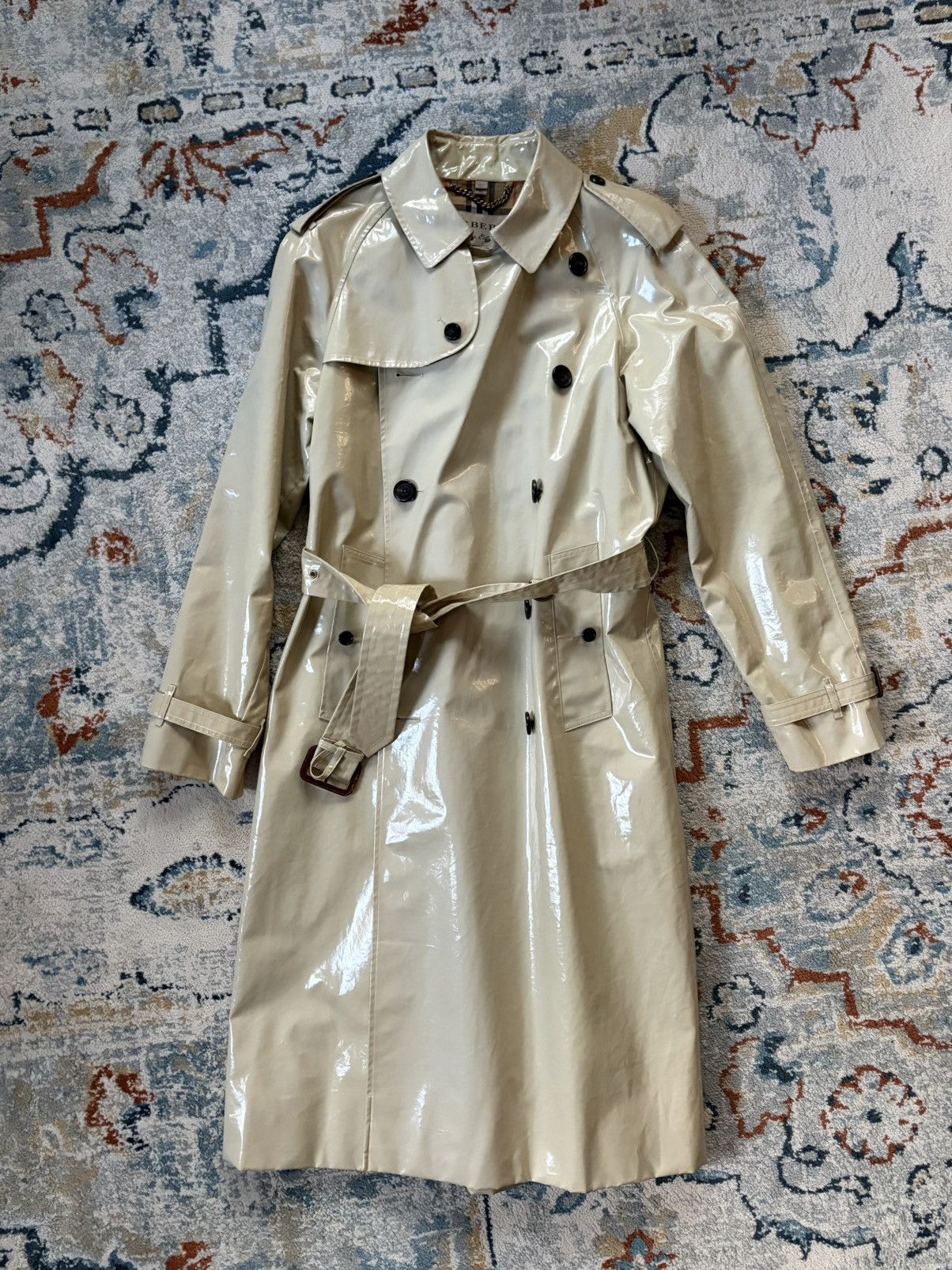 Burberry Prorsum Archival Burberry Prorsum SS13 Vinyl Laminated Trench Coat Size US M / EU 48-50 / 2 - 2 Thumbnail
