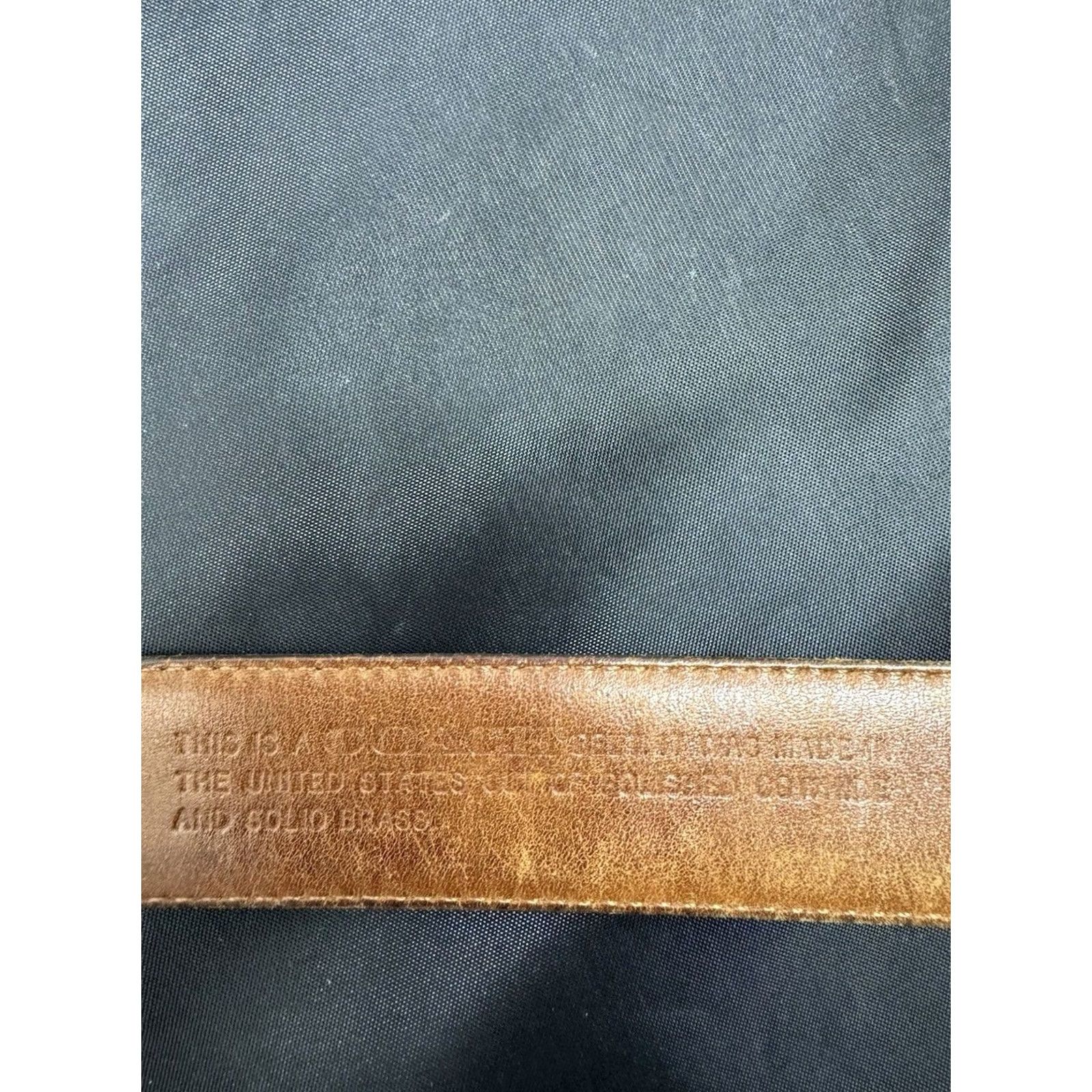 Coach VINTAGE COACH Belt Unisex Brown Polished Cowhide Leather 42” 105 cm Regular Brass Buckle Dress Belt Size 42 - 2 Thumbnail