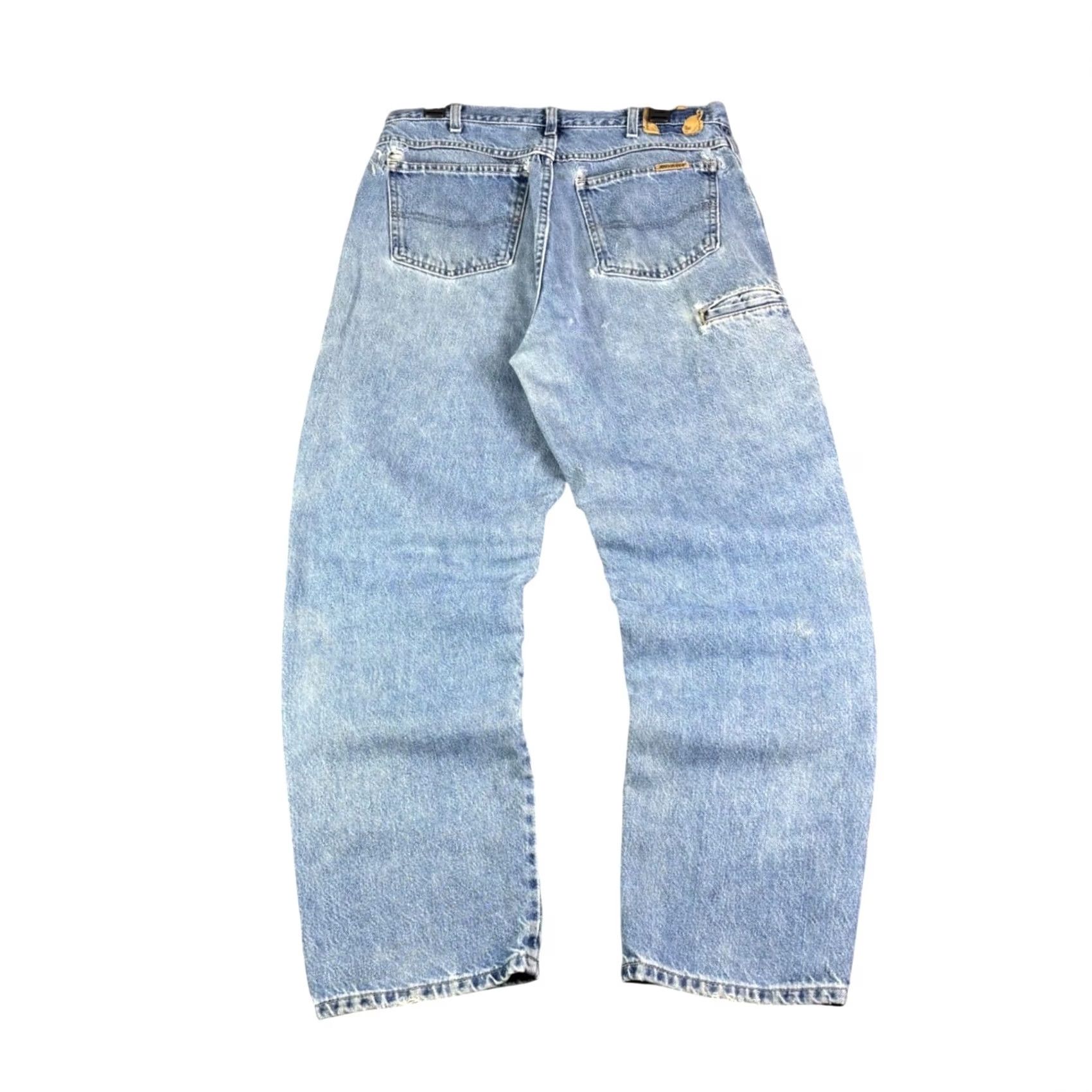 Dickies VINTAGE Dickies Jeans Mens 34x31 Light Wash Distressed Workwear Relaxed Straight Denim Blue 90s Mens Size US 34 / EU 50 - 2 Thumbnail