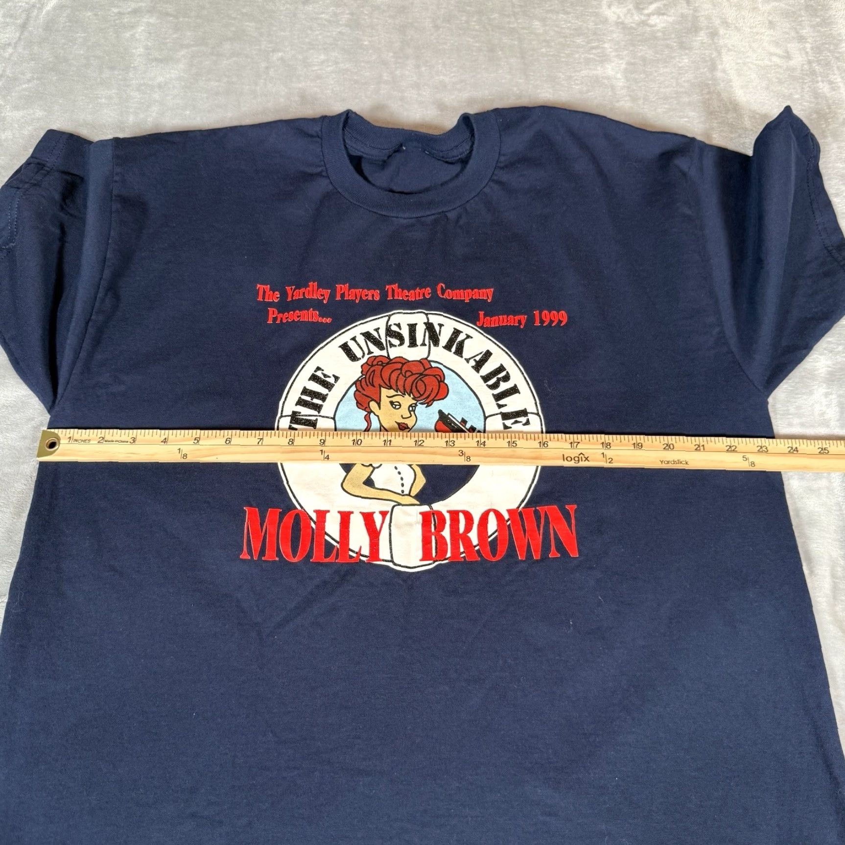 Vintage VINTAGE The Unsinkable Molly Brown Graphic T-Shirt Mens XL Navy Blue 90s Size US XL / EU 56 / 4 - 6 Thumbnail