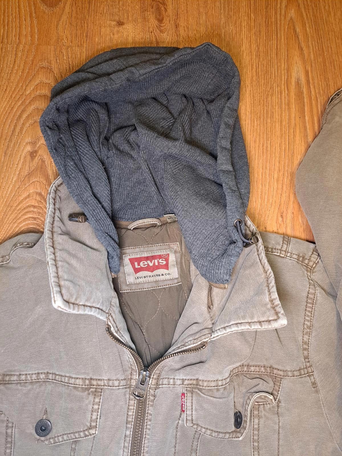 Levi's Levis Denim Jacket Mens Large Green Gray Cotton Hoodie Size US L / EU 52-54 / 3 - 7 Thumbnail