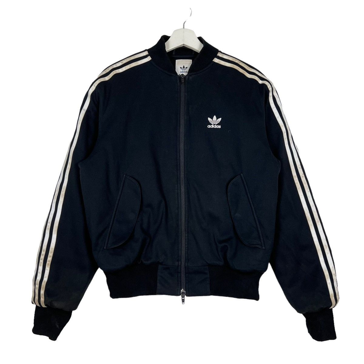 Adidas 🔥 ADIDAS BLACK 3 STRIPE BOMBER JACKET Size US M / EU 48-50 / 2 - 2 Thumbnail