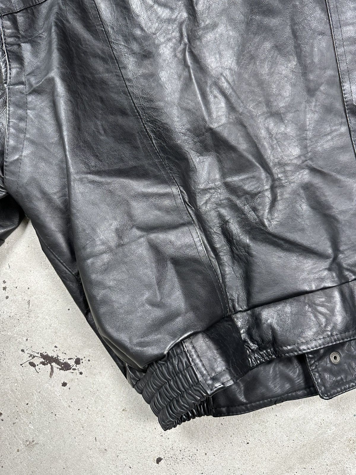 Vintage Vintage 90s Black Leather Utility Ramones Moto Bomber Jacket Size US XXL / EU 58 / 5 - 11 Thumbnail