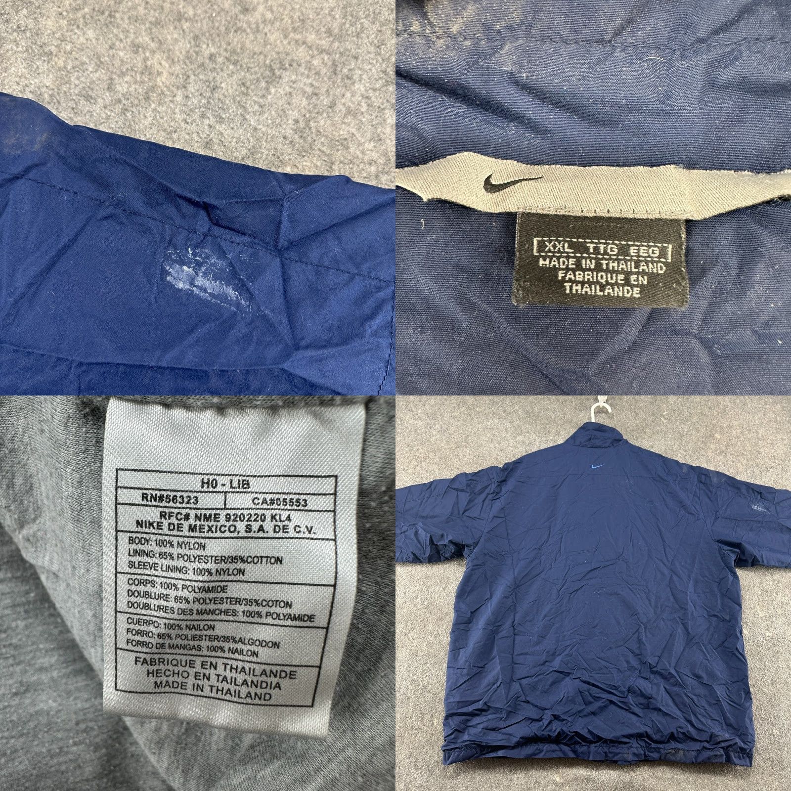 Nike VINTAGE Nike Windbreaker Jacket Men 2XL Blue Navy Full Zip Swoosh Logo Nylon Size US XXL / EU 58 / 5 - 8 Thumbnail