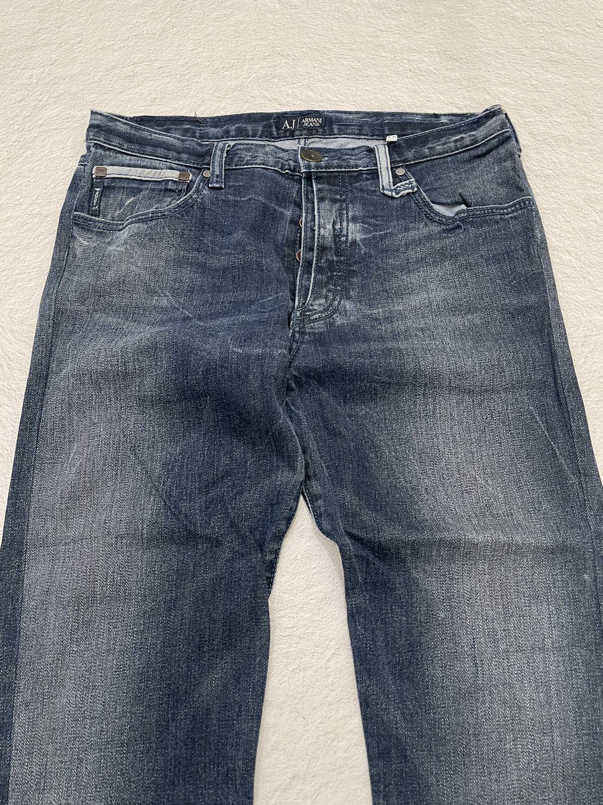 Giorgio Armani 00s Armani Mudwash Denim Button Fly Y2K Size US 35 - 2 Thumbnail