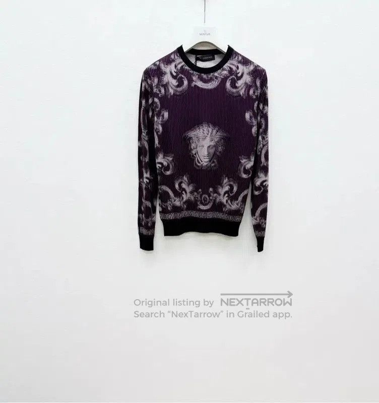 Versace Versace Purple Wool Blend Long Sleeve Sweater . Size US S / EU 44-46 / 1 - 1 Thumbnail