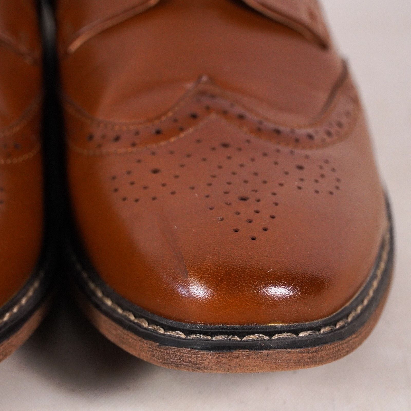 Other Borell Oxford Lace Up Dress Shoes Men Size 6M Brown Orange Size US 6 / EU 39 - 4 Thumbnail