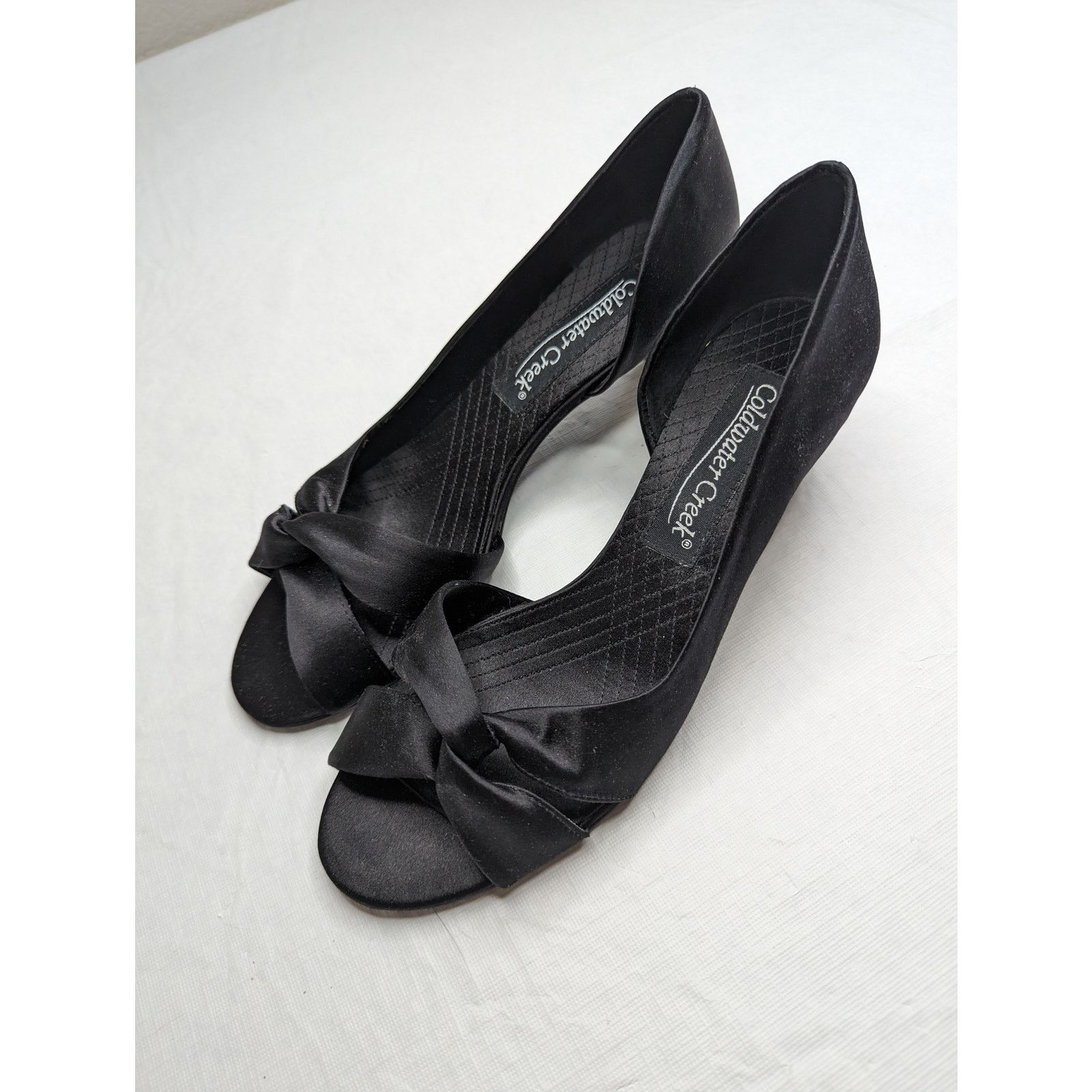 Coldwater Creek Coldwater Creek Womens Sz 7 Black Satin Formal High Heels Size US 7 / IT 37 - 2 Thumbnail