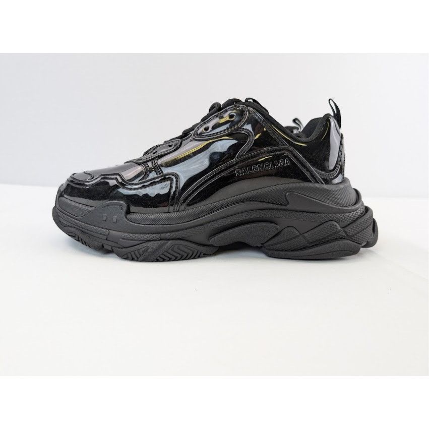 Balenciaga o1rshd1 Triple S Rubber Sneakers in Black Size US 12 / EU 45 - 11 Thumbnail