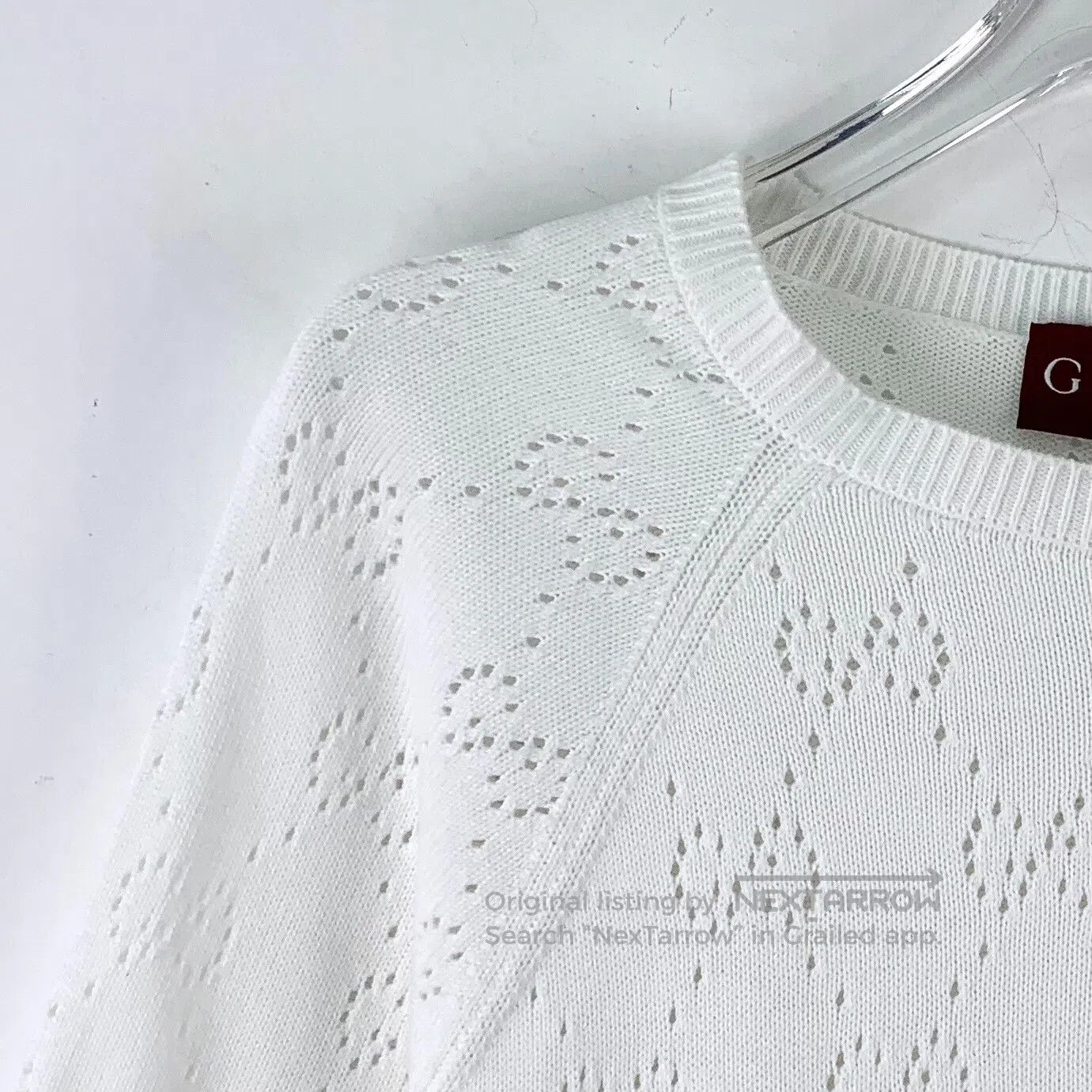 Gucci Guicci White double G hollow cotton crewneck short sleeve Size US S / EU 44-46 / 1 - 3 Thumbnail