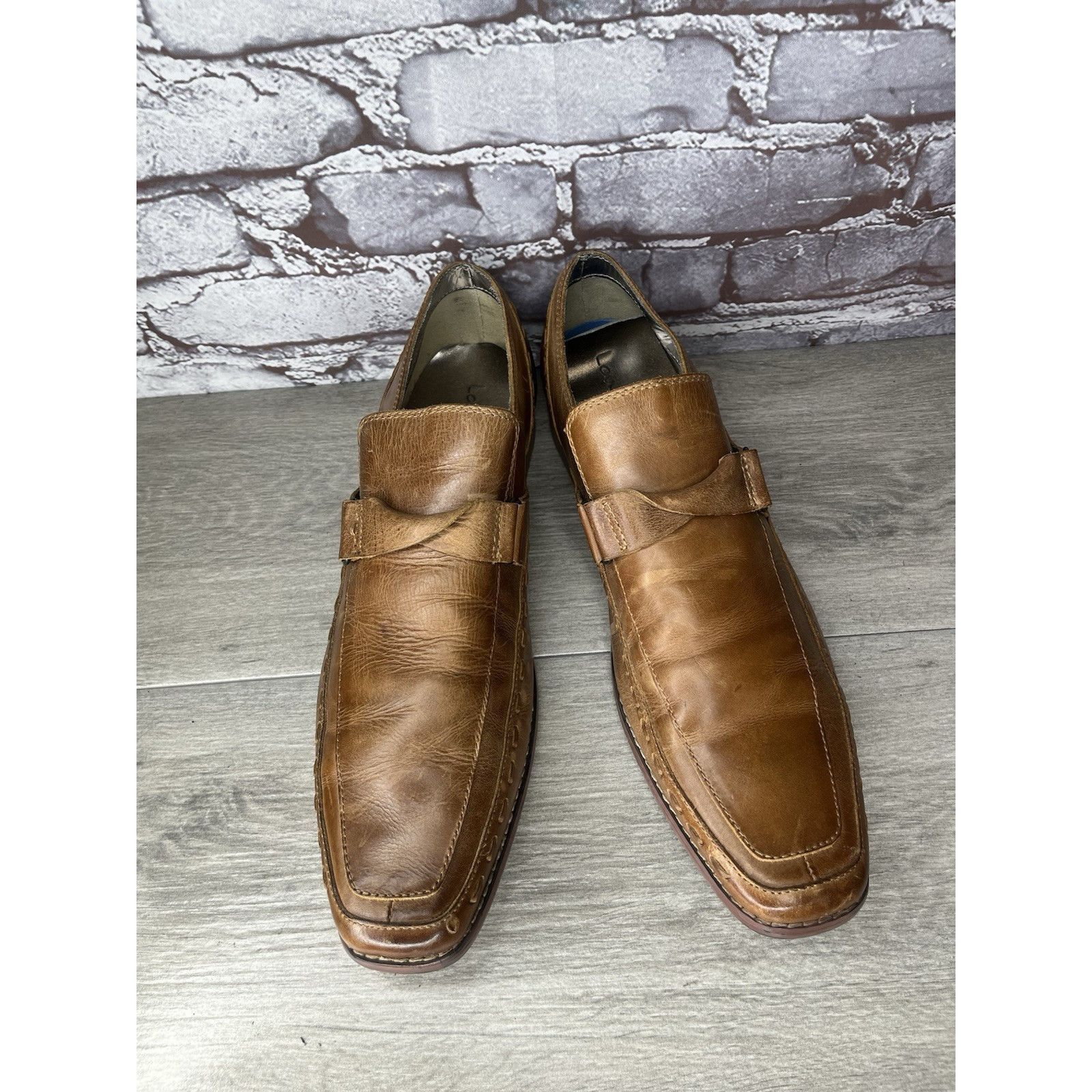 Mark Nason Lounge Mark Nason Brown Leather Square Toe Loafers Dress Sho Size US 11 / EU 44 - 15 Thumbnail
