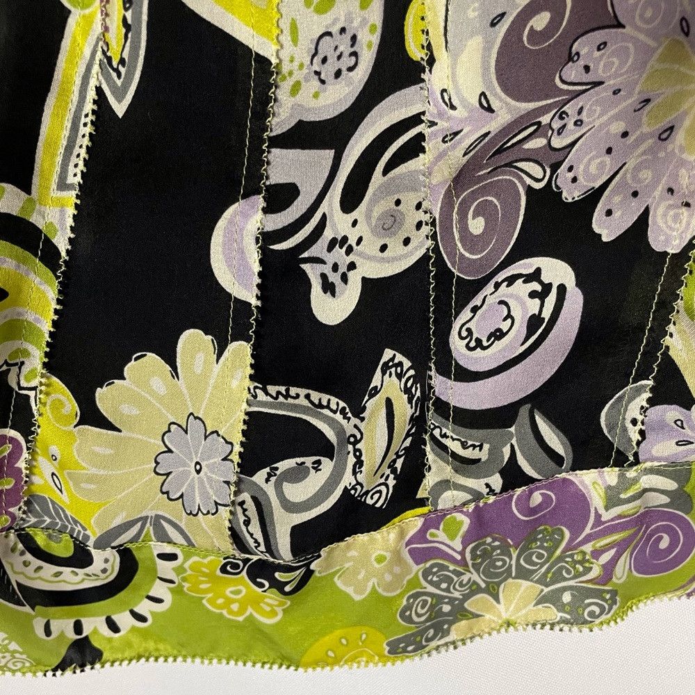 Other Sigrid Olsen Silk Paisley Floral Skirt Black Green Size 4 Size 27" / US 4 / IT 40 - 8 Thumbnail