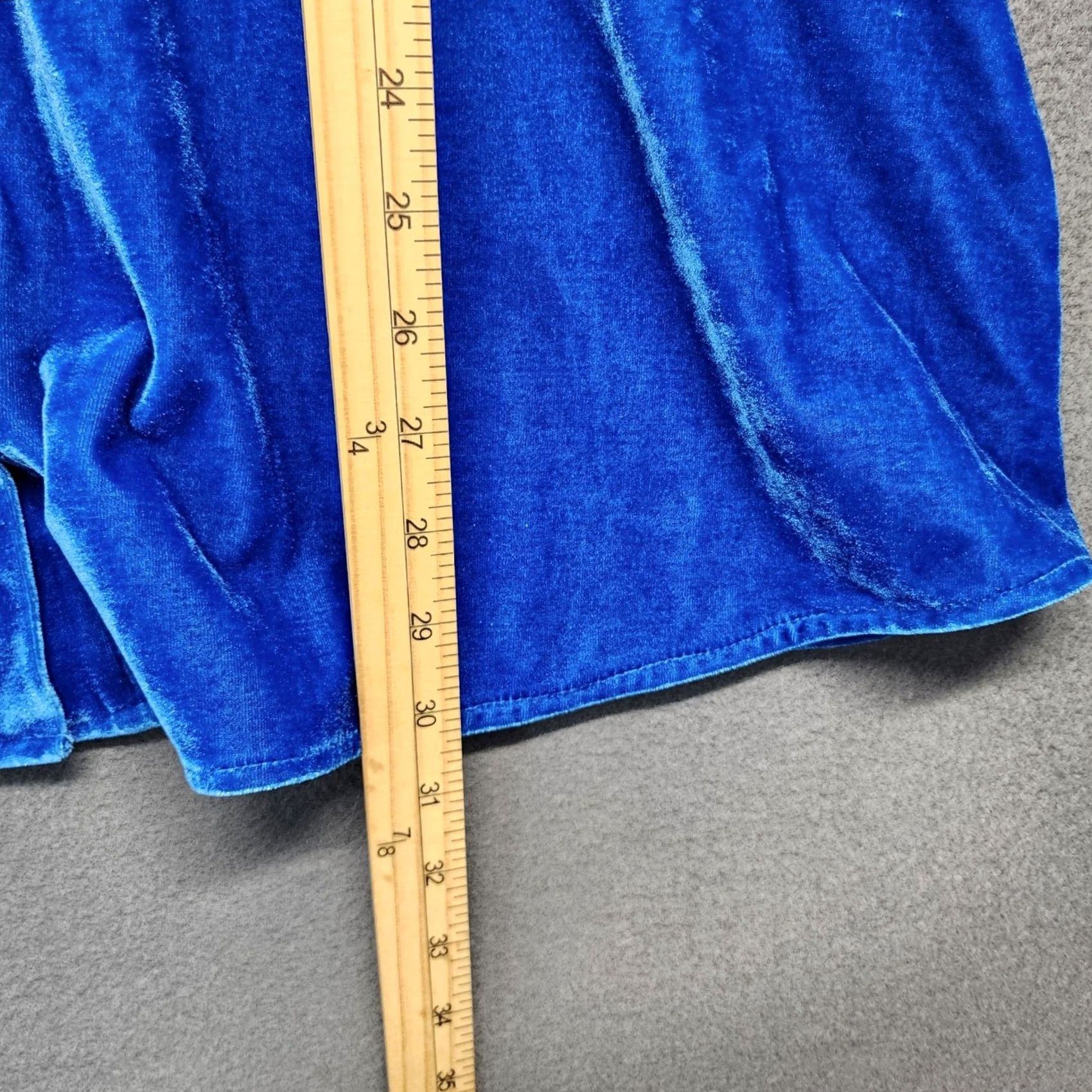 Soft Surroundings VINTAGE Soft Surroundings Top Women 2X Blue Velvet Long Sleeve Button-Up Collared Shirt Womens Size XXL / US 16-18 / IT 52-54 - 5 Thumbnail