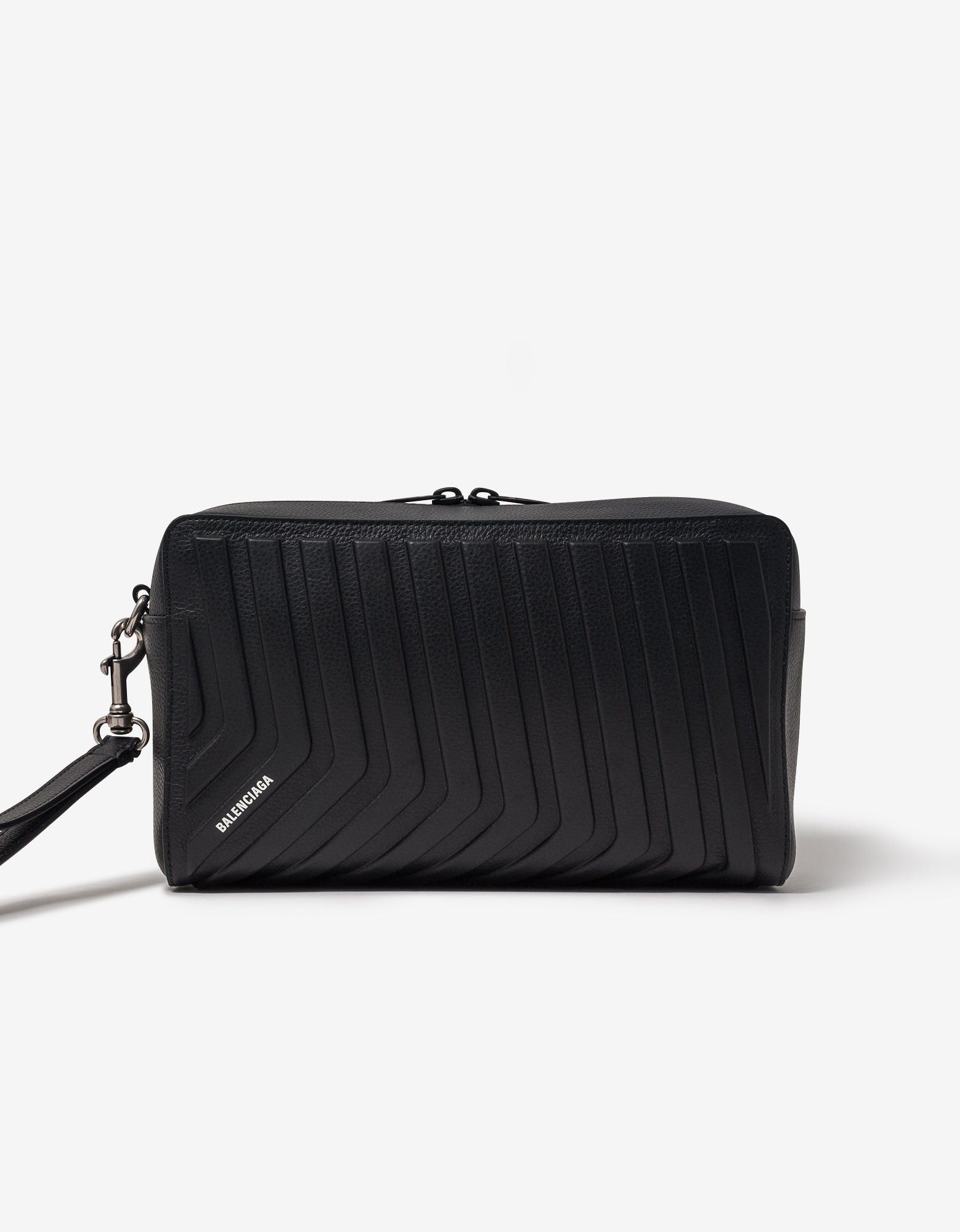 image of Balenciaga Black Car Toiletry Pouch Bag, Men's