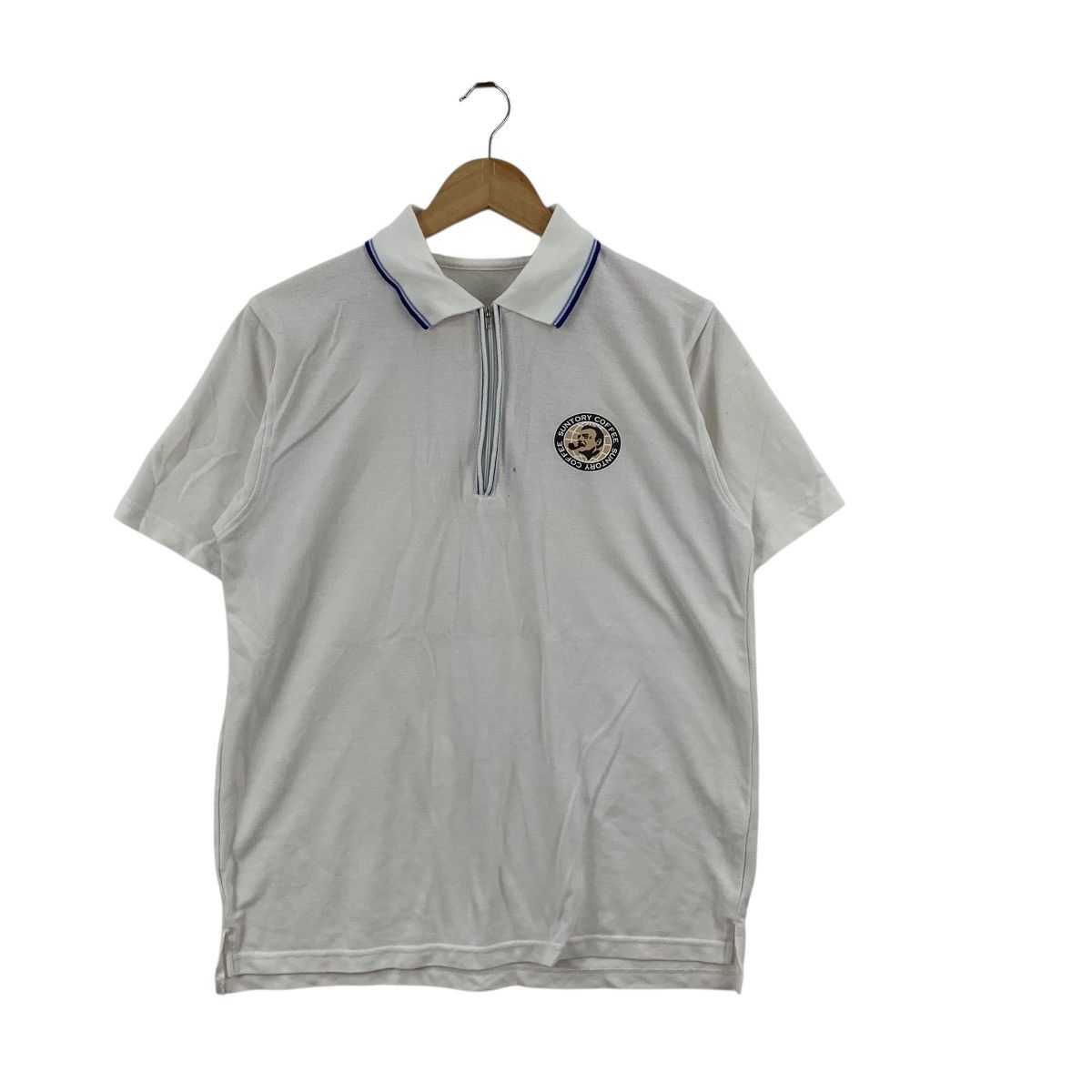 Vintage Vintage SUNTORY COFFEE JAPAN Half Zipper Polo Tee Shirt Size M / US 6-8 / IT 42-44 - 3 Thumbnail