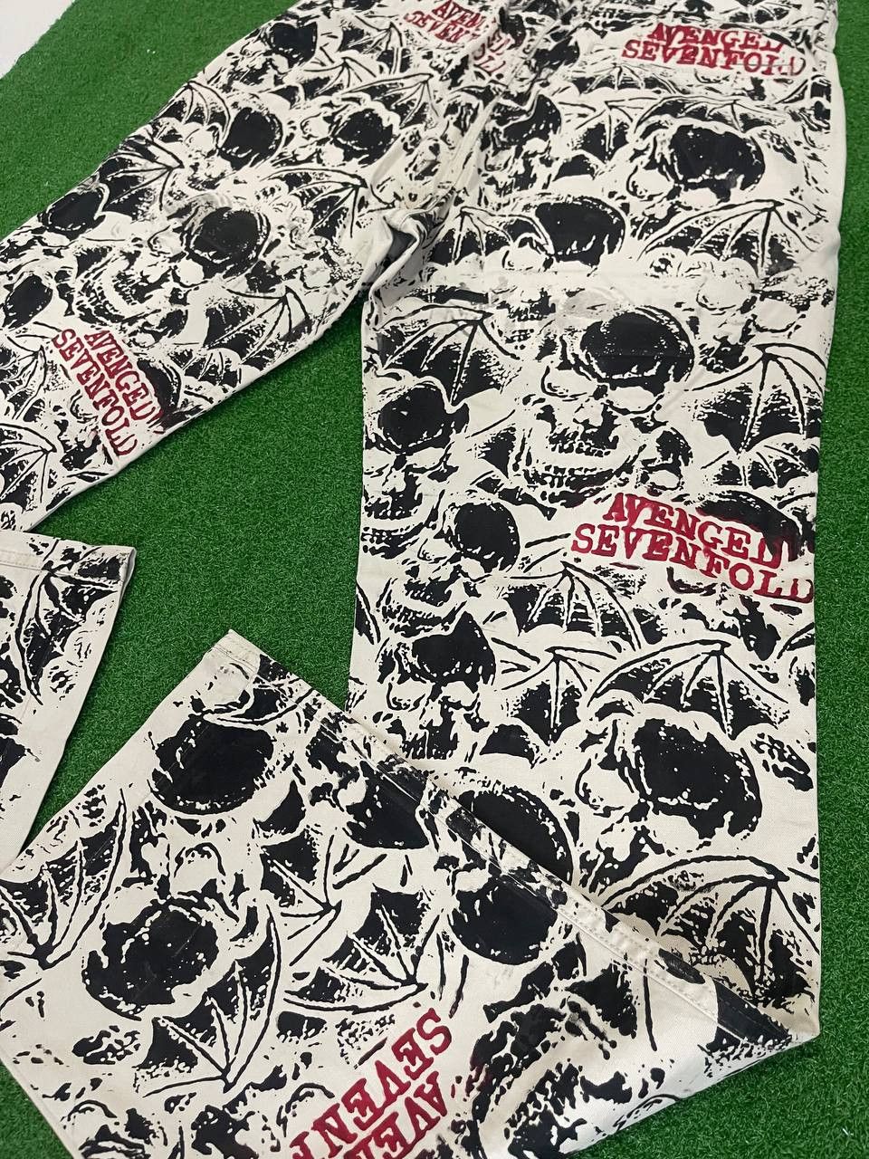 Handmade × Vintage Avenged Sevenfold Band Custom Print Handmade Limited Vintage Size US 31 - 15 Thumbnail
