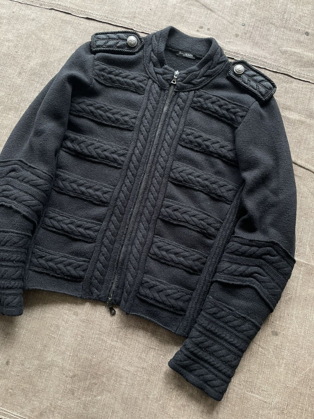 Balmain FW12 wool zip up napoleon jacket | Grailed