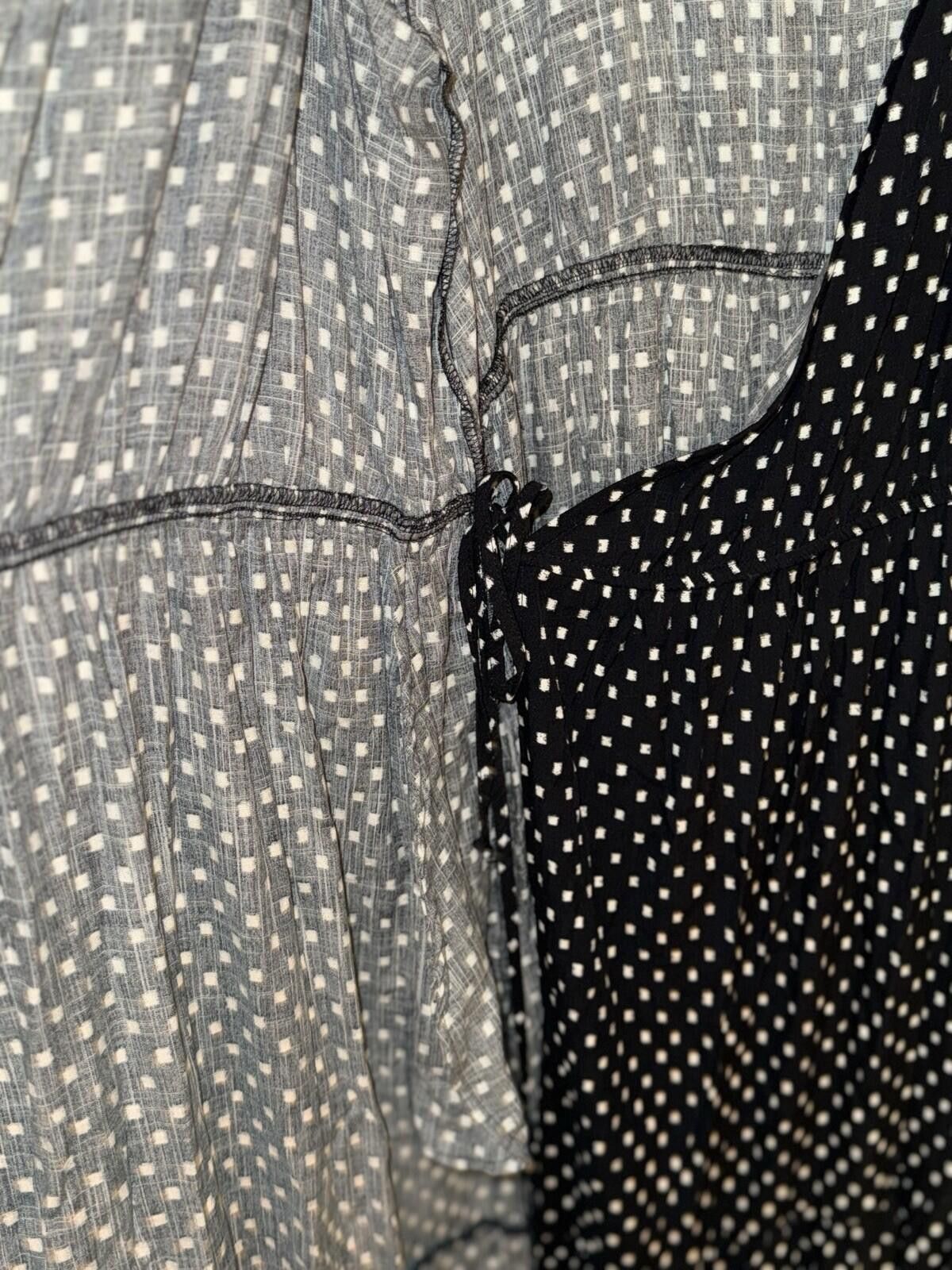 Other Knox Rose Wrap Black White Polka Dot Squares Tiered Dress Size XXL / US 16-18 / IT 52-54 - 12 Thumbnail