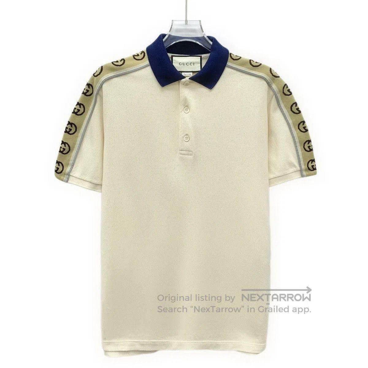 Gucci Beige Short Sleeve Polo with Contrast Collar and Side. Size US XS / EU 42 / 0 - 1 Thumbnail