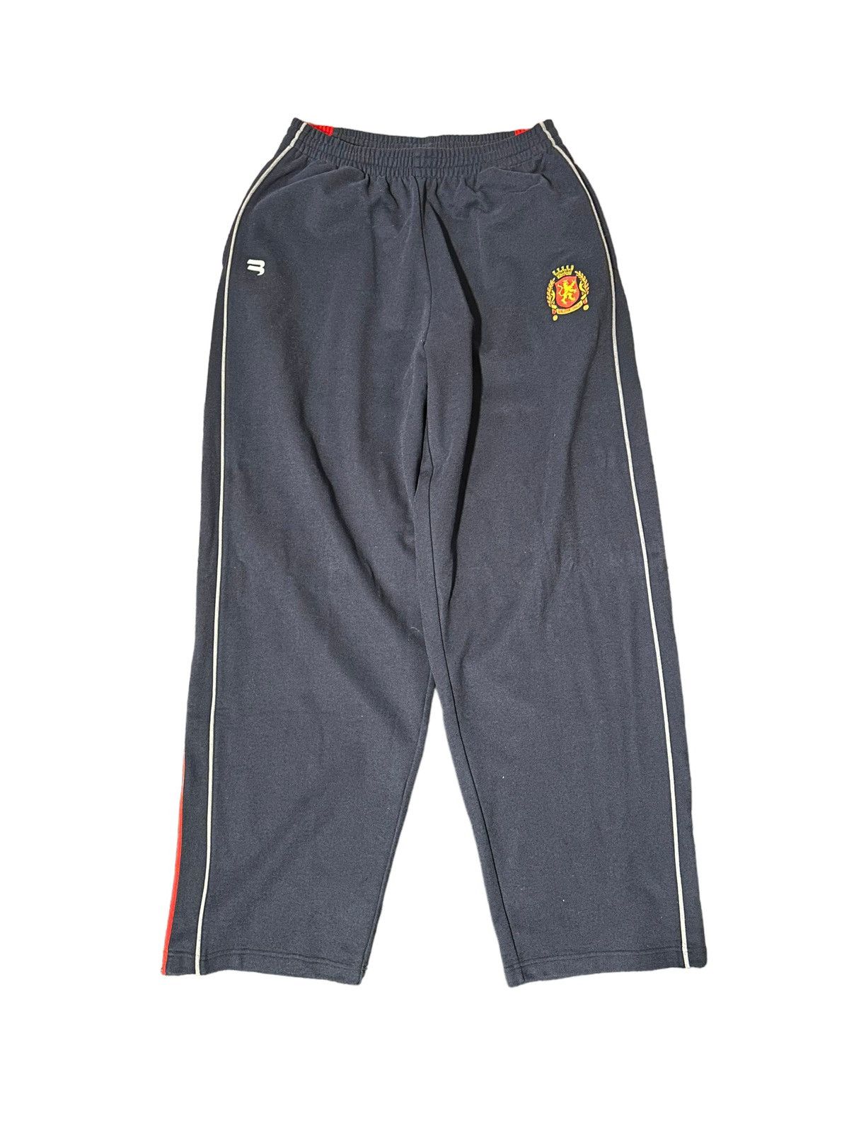 image of Balenciaga Ss21 Skater / Lion Crest Logo Sweatpants in Blue, Men's (Size 32)