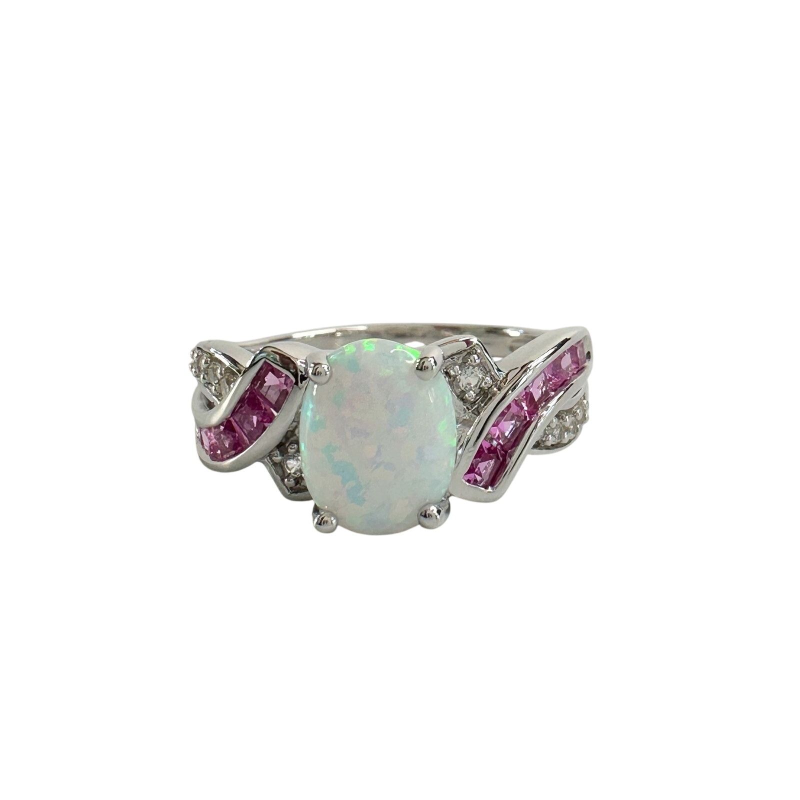 Other Beautiful Lab Created Opal & Sapphire Ring - Size 7 Size ONE SIZE - 8 Thumbnail