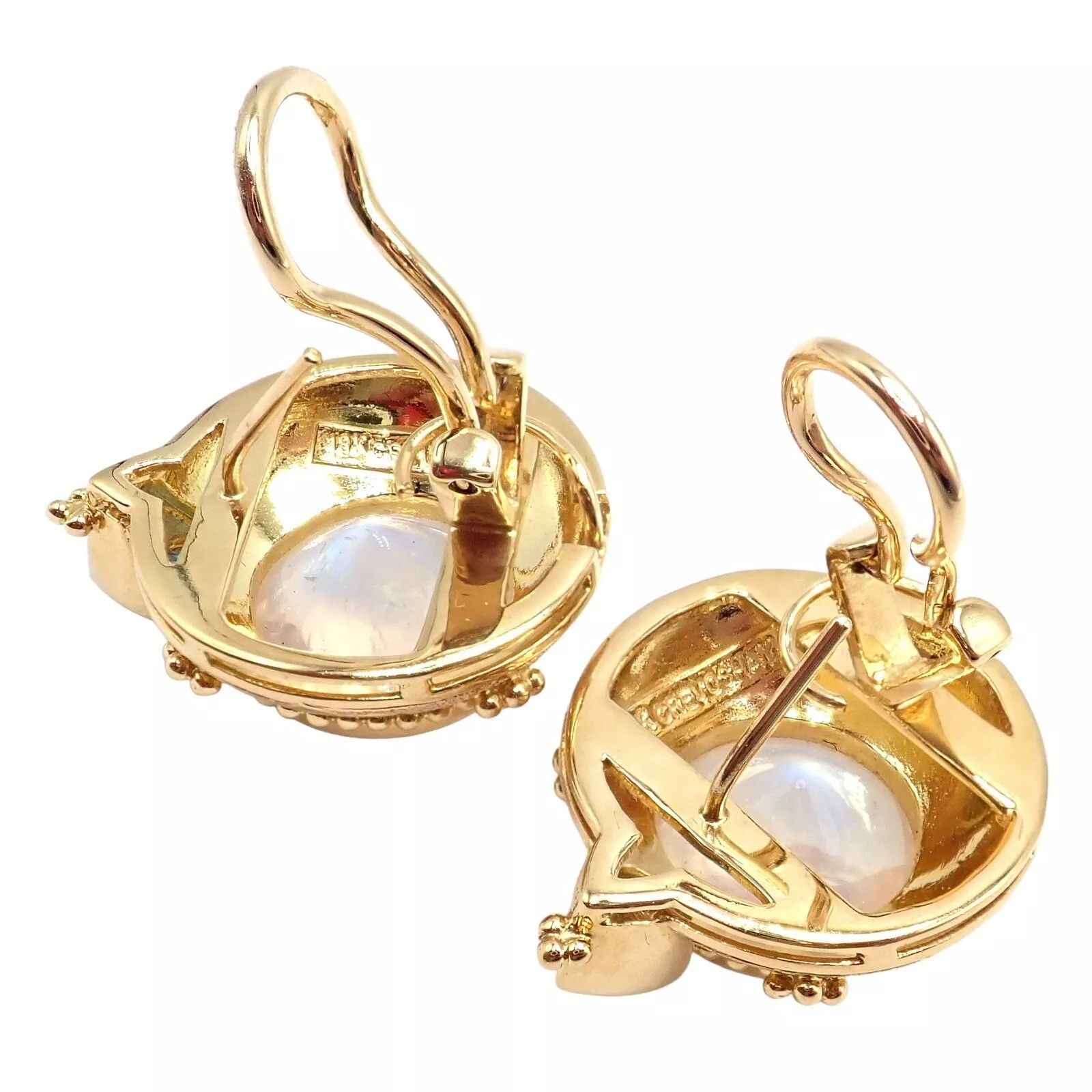 Vintage Paula Crevoshay Gold Aquamarine Moonstone Earrings OOAK Size ONE SIZE - 12 Thumbnail