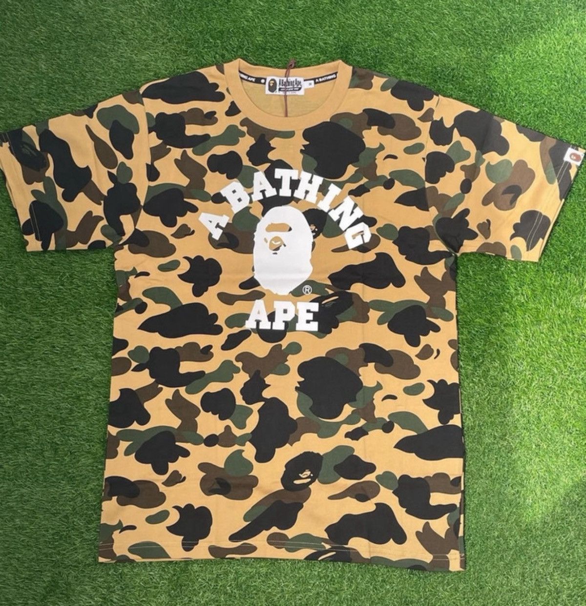 Bape 1st camo college tee