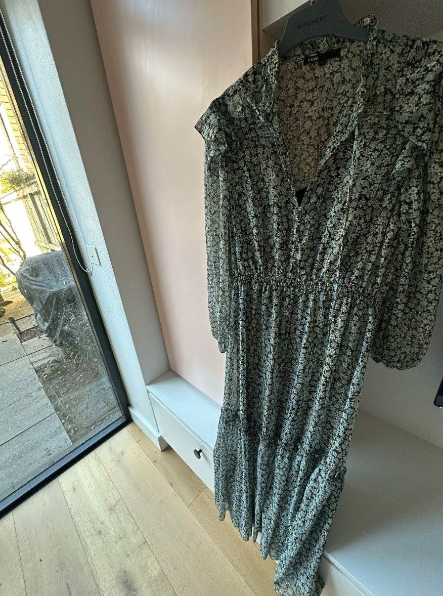 Maje New French Designer Floral Midi Dress Size M / US 6-8 / IT 42-44 - 4 Thumbnail
