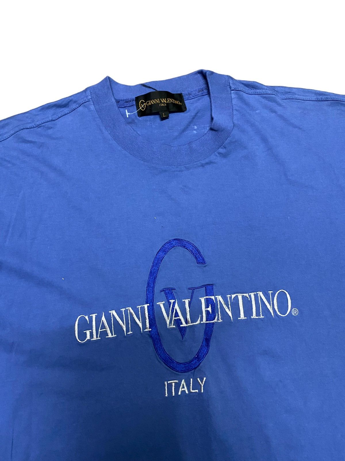 Valentino × Vintage Vintage Gianni Valentino Italy Embroid Biglogo Tee Size US L / EU 52-54 / 3 - 2 Thumbnail