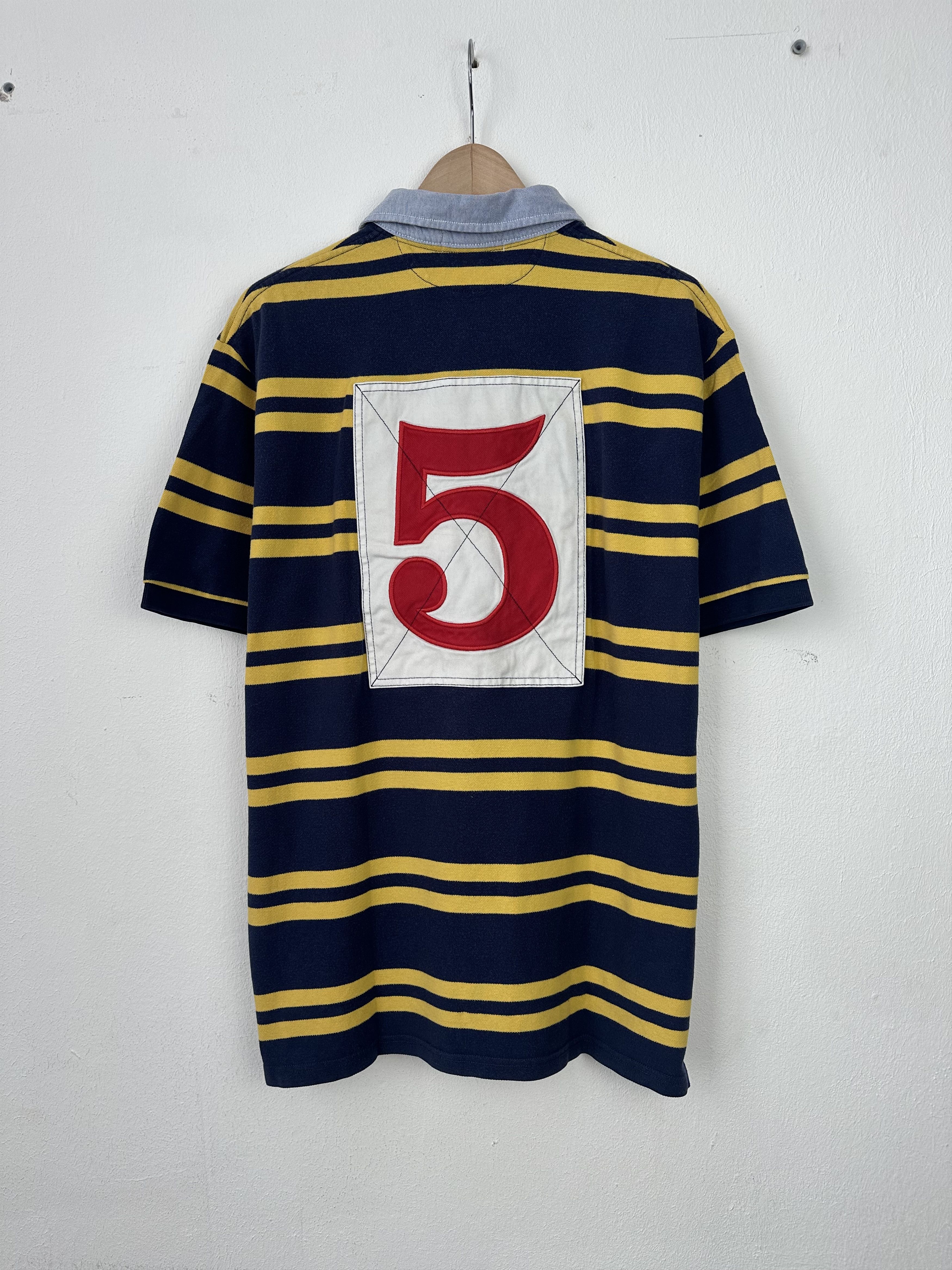 Polo Ralph Lauren × Ralph Lauren × Vintage Polo ralph lauren striped t-shirt polo rubgy 5 back print Size US L / EU 52-54 / 3 - 2 Thumbnail