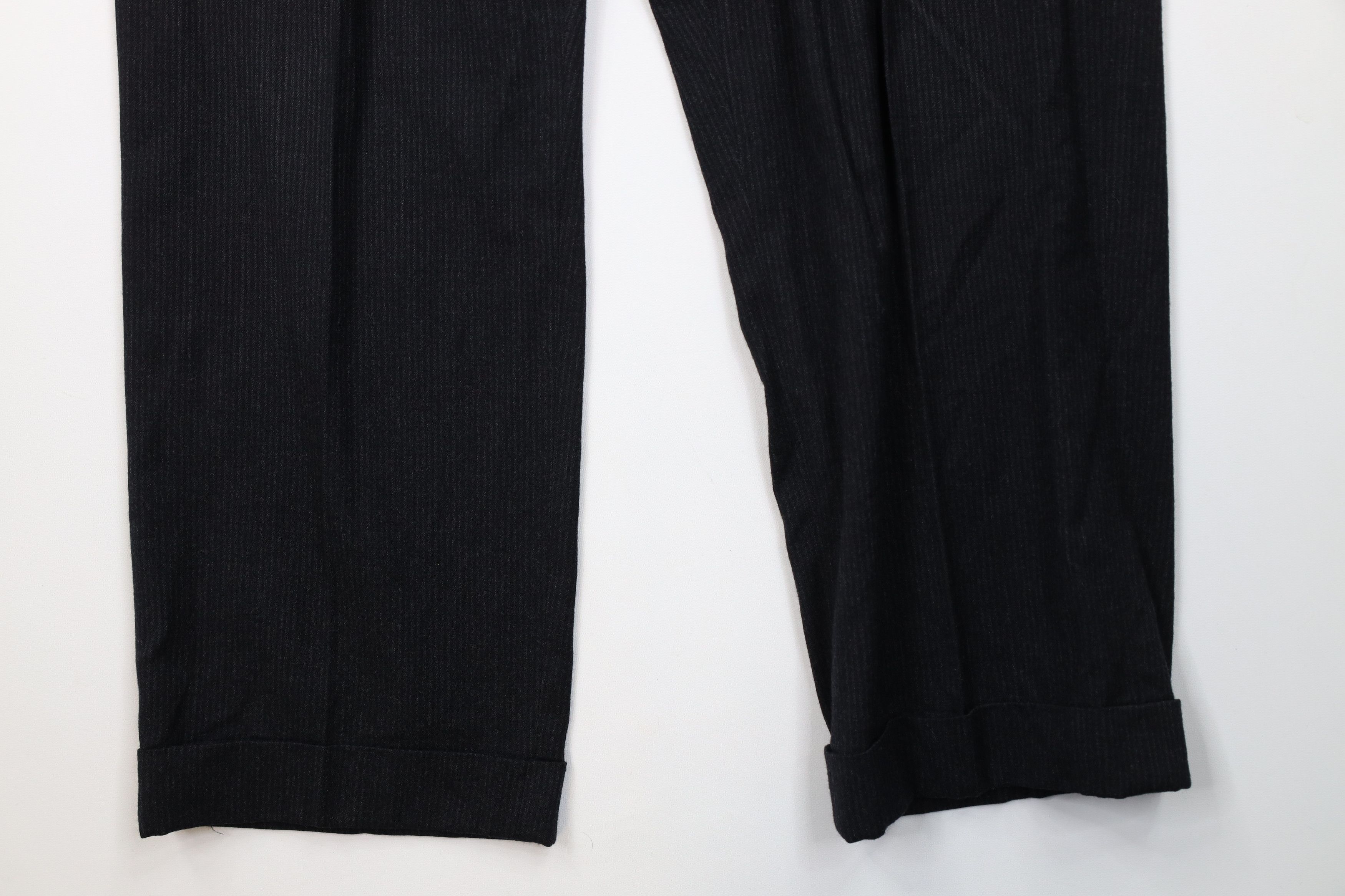 Vintage Vintage 50s Rockabilly Wool Striped Wide Leg Chino Pants USA Size US 36 / EU 52 - 4 Thumbnail