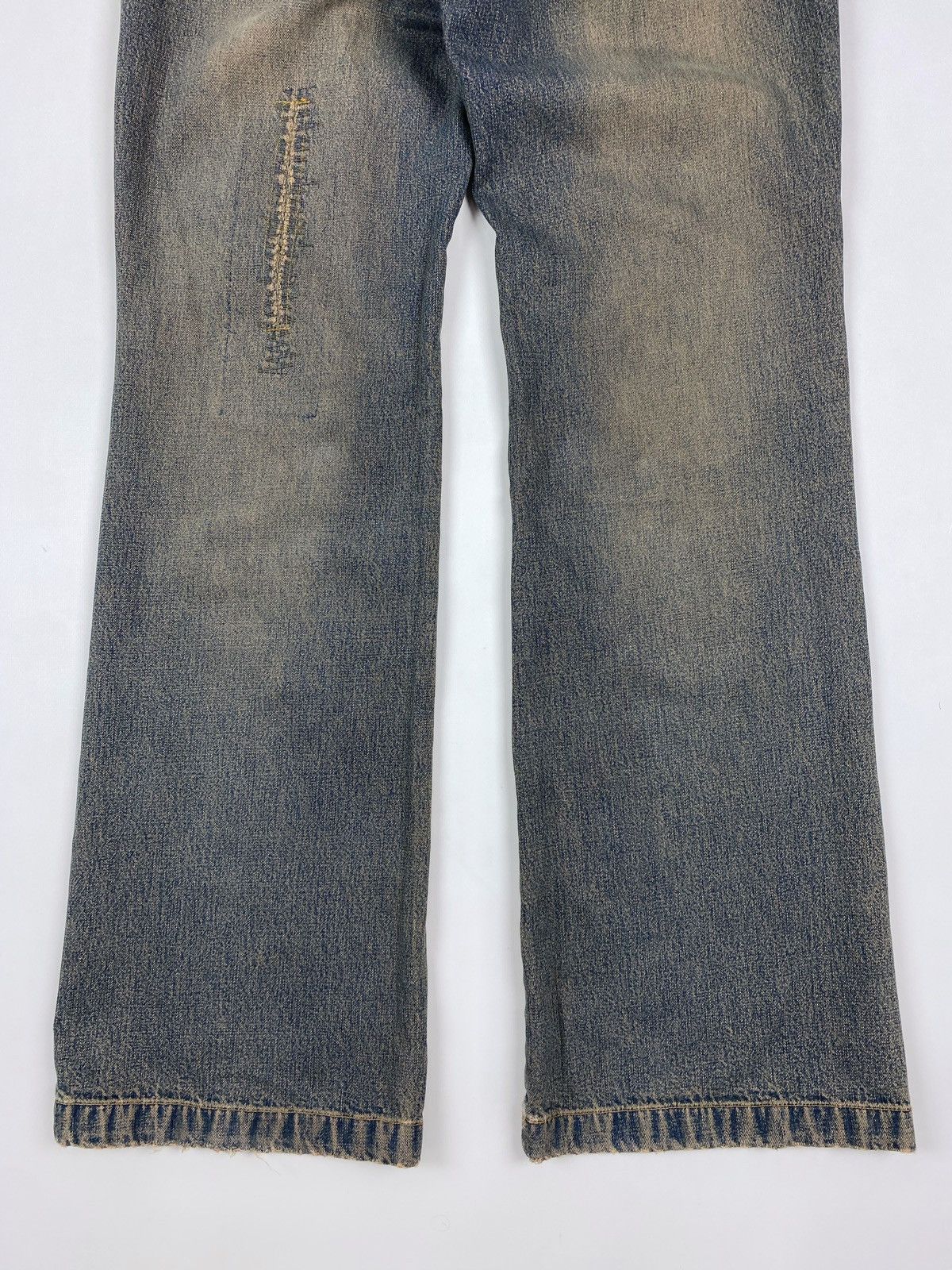 Y2K Vintage Clockhouse Mud Wash Patchwork Bootcut Denim Pant