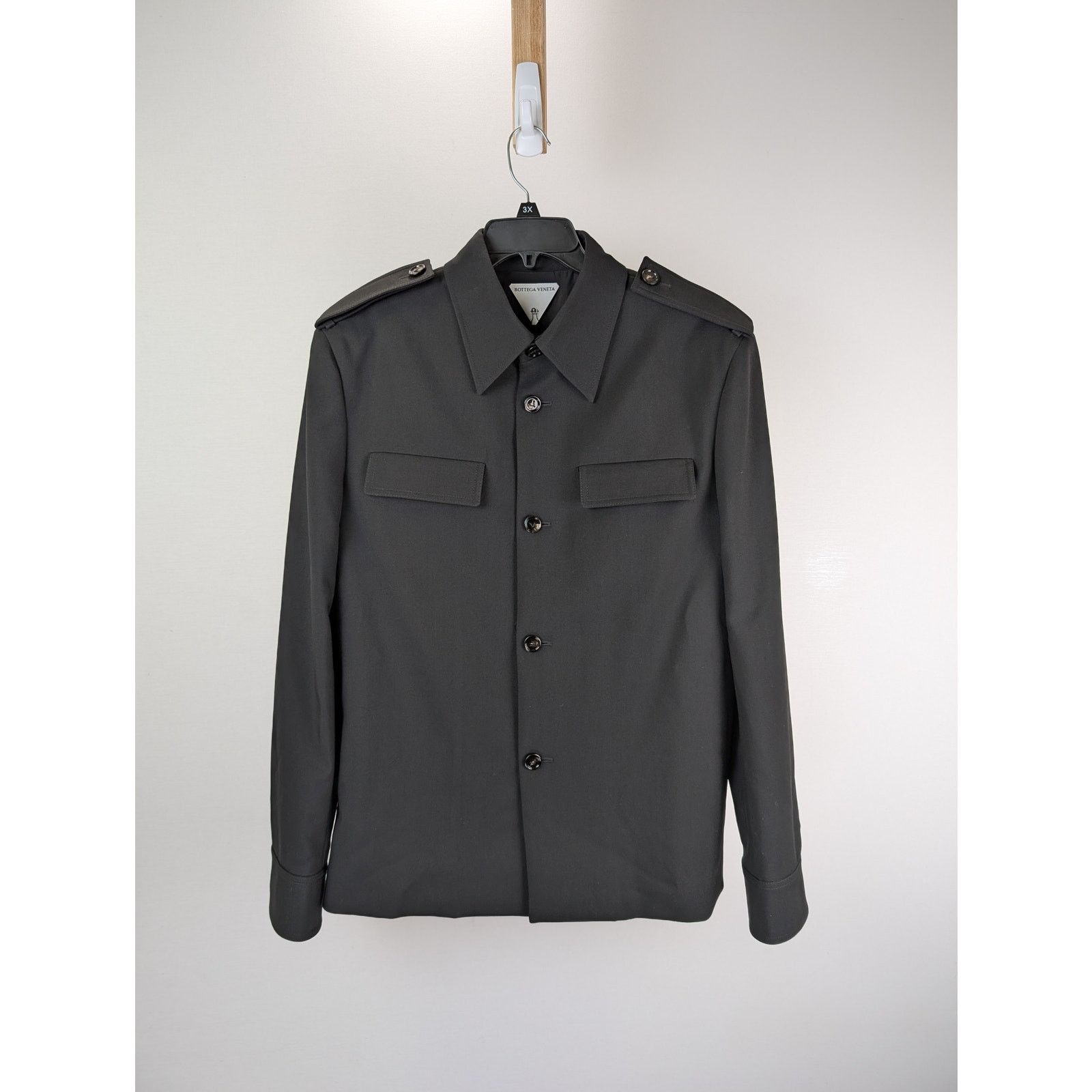 Bottega Veneta o1rshd1 Blazer Jacket Light Wool Twill Tailoring in Black Size US M / EU 48-50 / 2 - 7 Thumbnail