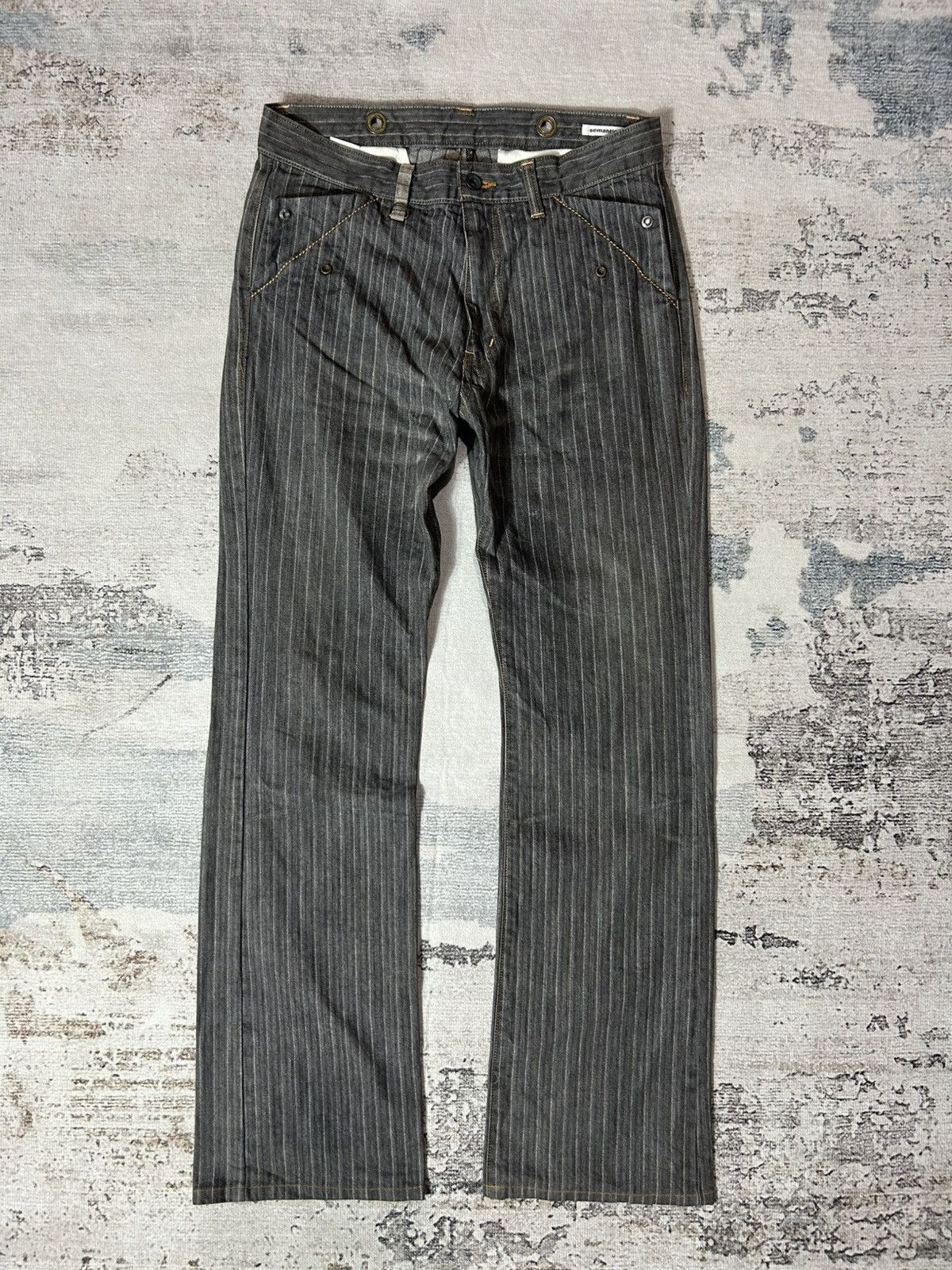 Le Grande Bleu (L.G.B.) × PPFM × semanticdesign 2000s Semantic Design Hickory Denim Boot Cut Size US 30 / EU 46 - 1 Thumbnail