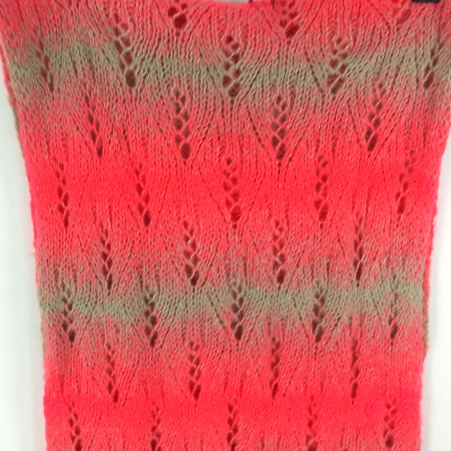 American Eagle Outfitters VINTAGE American Eagle Outfitters Pink Tan Knit Scarf 16X28 Fall Winter Womens Size ONE SIZE - 3 Thumbnail
