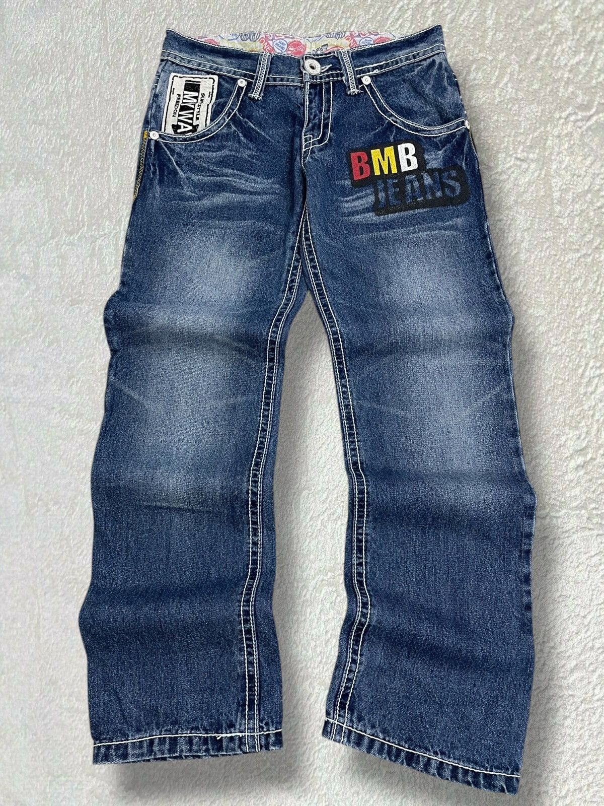 Japanese Brand Vintage 1990s Japan Designer Blue Moon Blue Surf Girl Denim Size US 29 - 6 Thumbnail