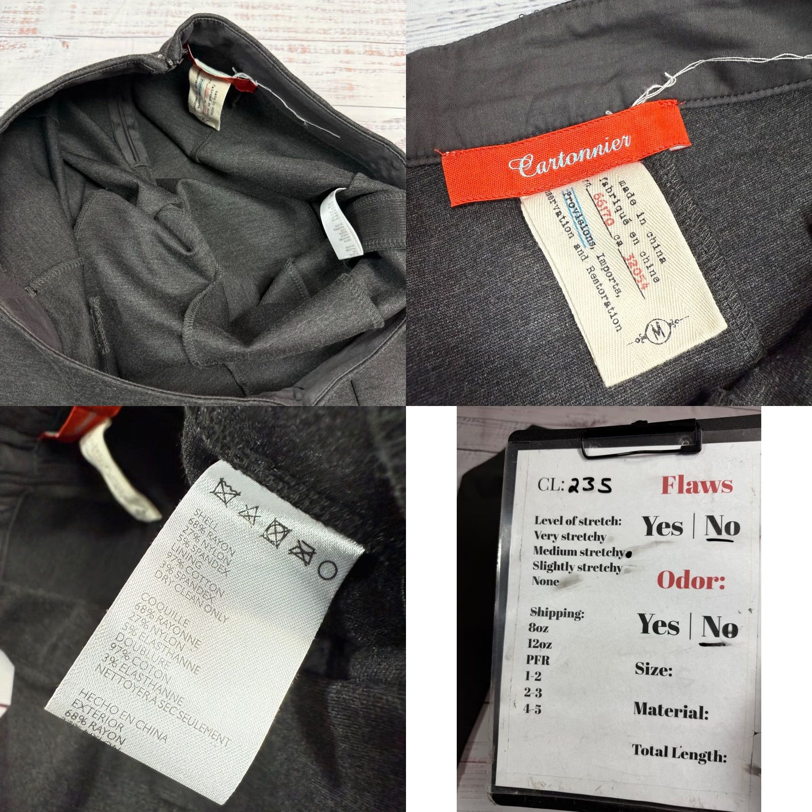 Anthropologie Cartonnier Anthropologie Gray Ponte Knit Slim Leg Pants M Women Regular Size Medium Flip Front Flat Front Ankle Style Size 32" / US 10 / IT 46 - 8 Thumbnail