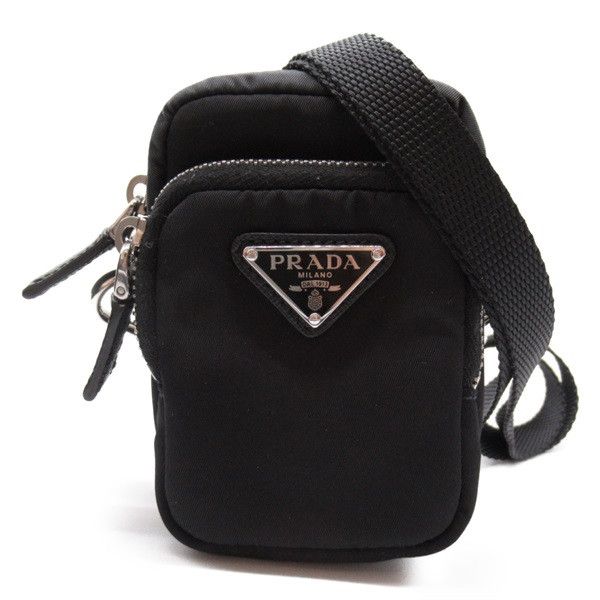 image of Prada Tessuto Mini Crossbody Pouch in Black, Women's