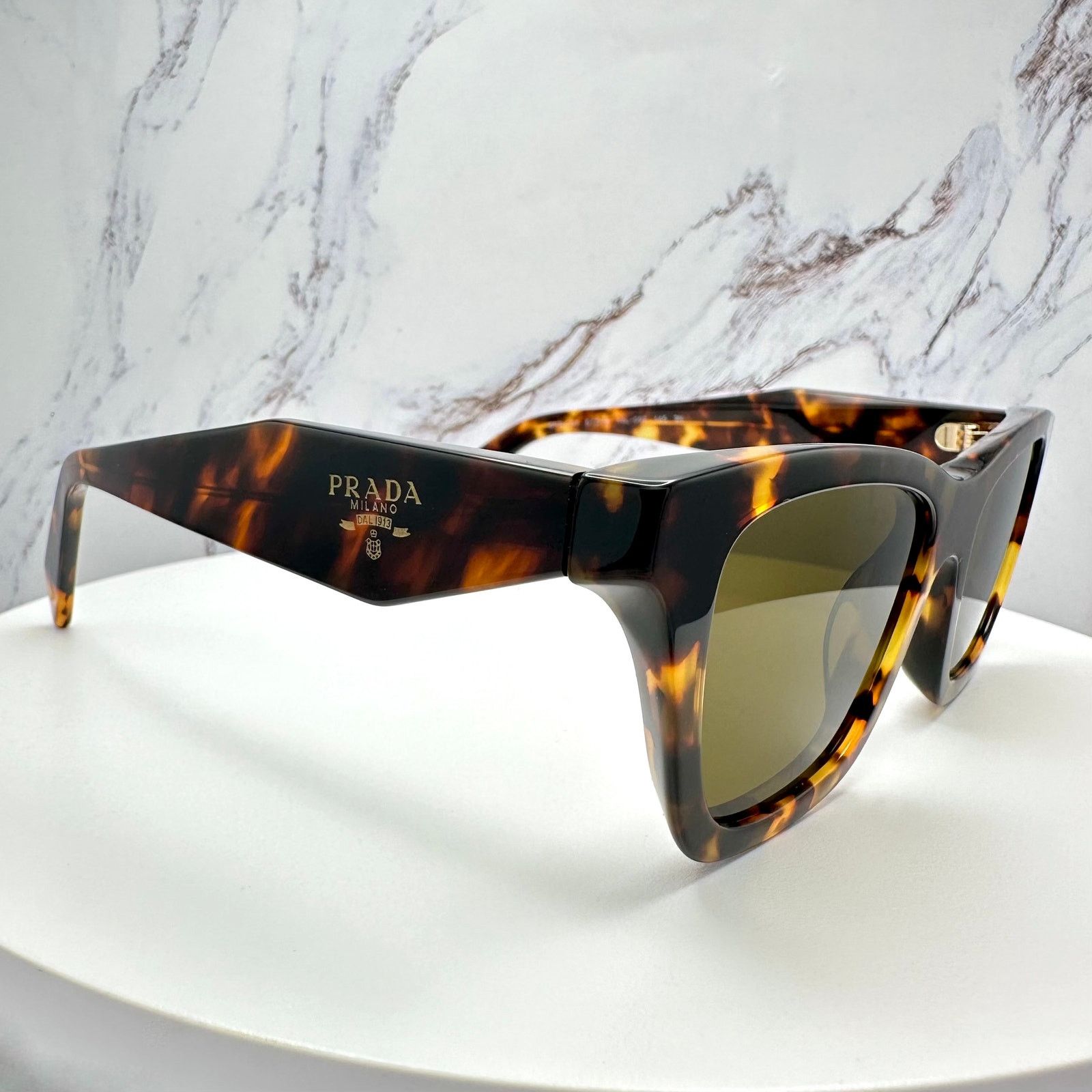 Prada New PRADA Sunglasses Brown Tortoise Square Butterfly Size ONE SIZE - 10 Thumbnail