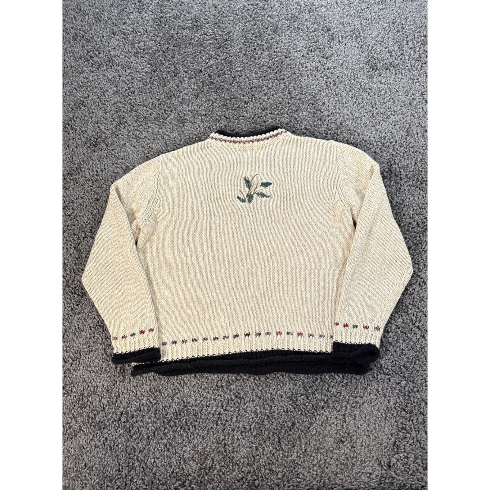 Vintage VINTAGE Christopher Banks Sweater Womens Medium Chunky-Knit Cardinal Bird Beige Crew Neck Pullover Ramie Cotton Knit-Style Size M / US 6-8 / IT 42-44 - 7 Thumbnail