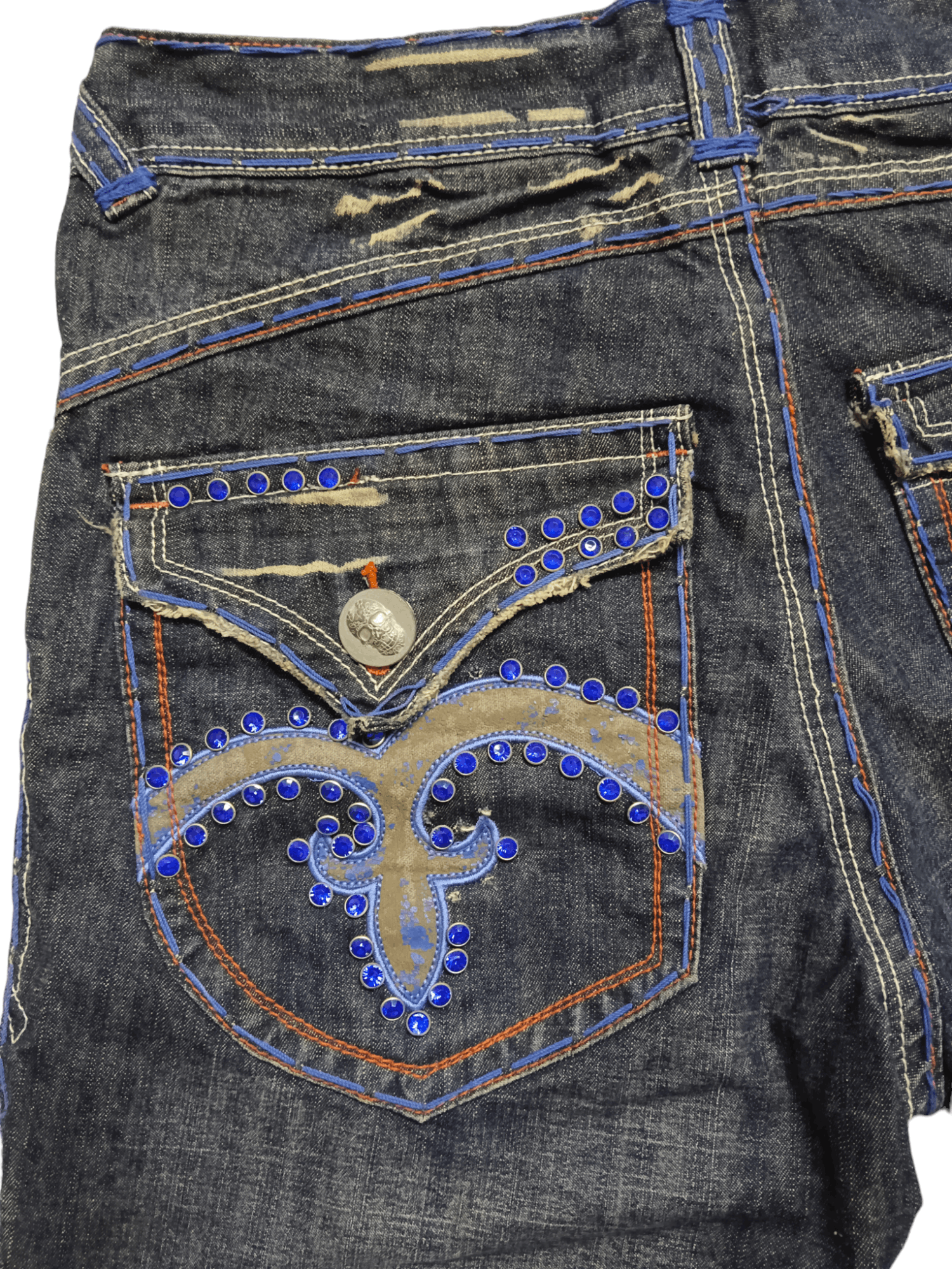 Denim & Co. Laguna Beach Embellished Skull Flare Denim Size US 32 / EU 48 - 6 Thumbnail