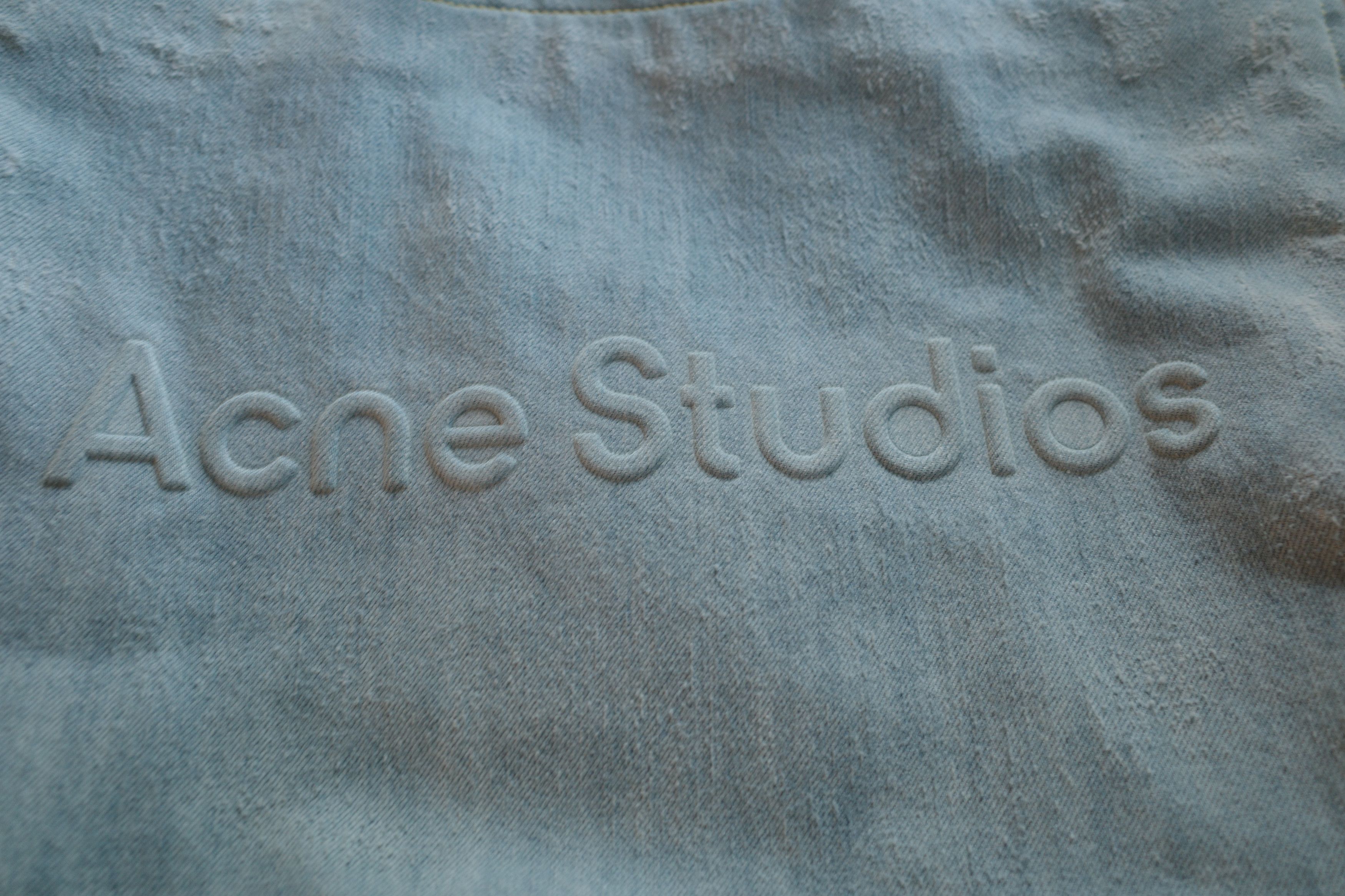 Acne Studios Distressed Denim Logo Shopper Tote Bag Size ONE SIZE - 5 Thumbnail