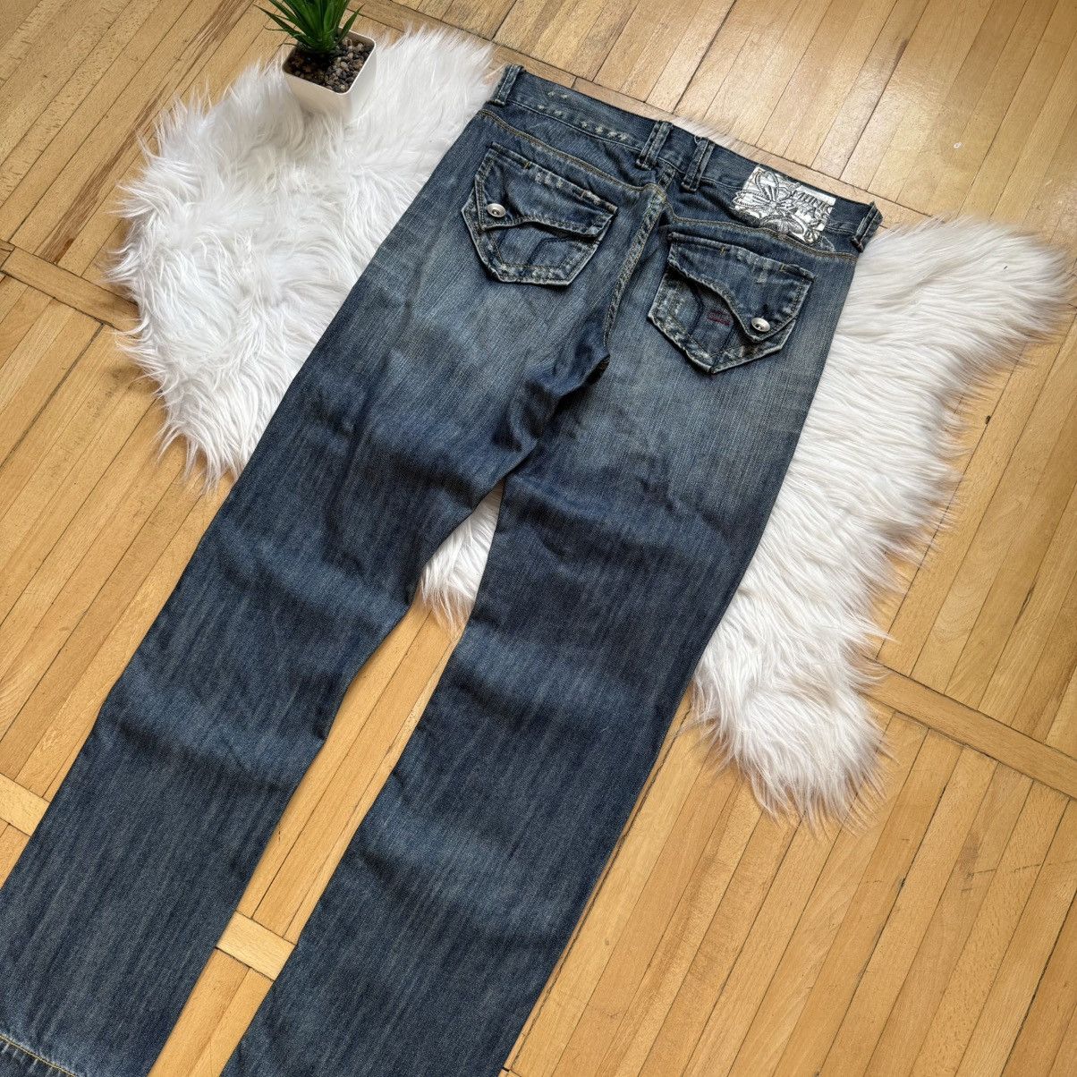 If Six Was Nine 📌Vintage Y2K Monica’s Low Rise Distress Washed Jeans Size 30" / US 8 / IT 44 - 2 Thumbnail