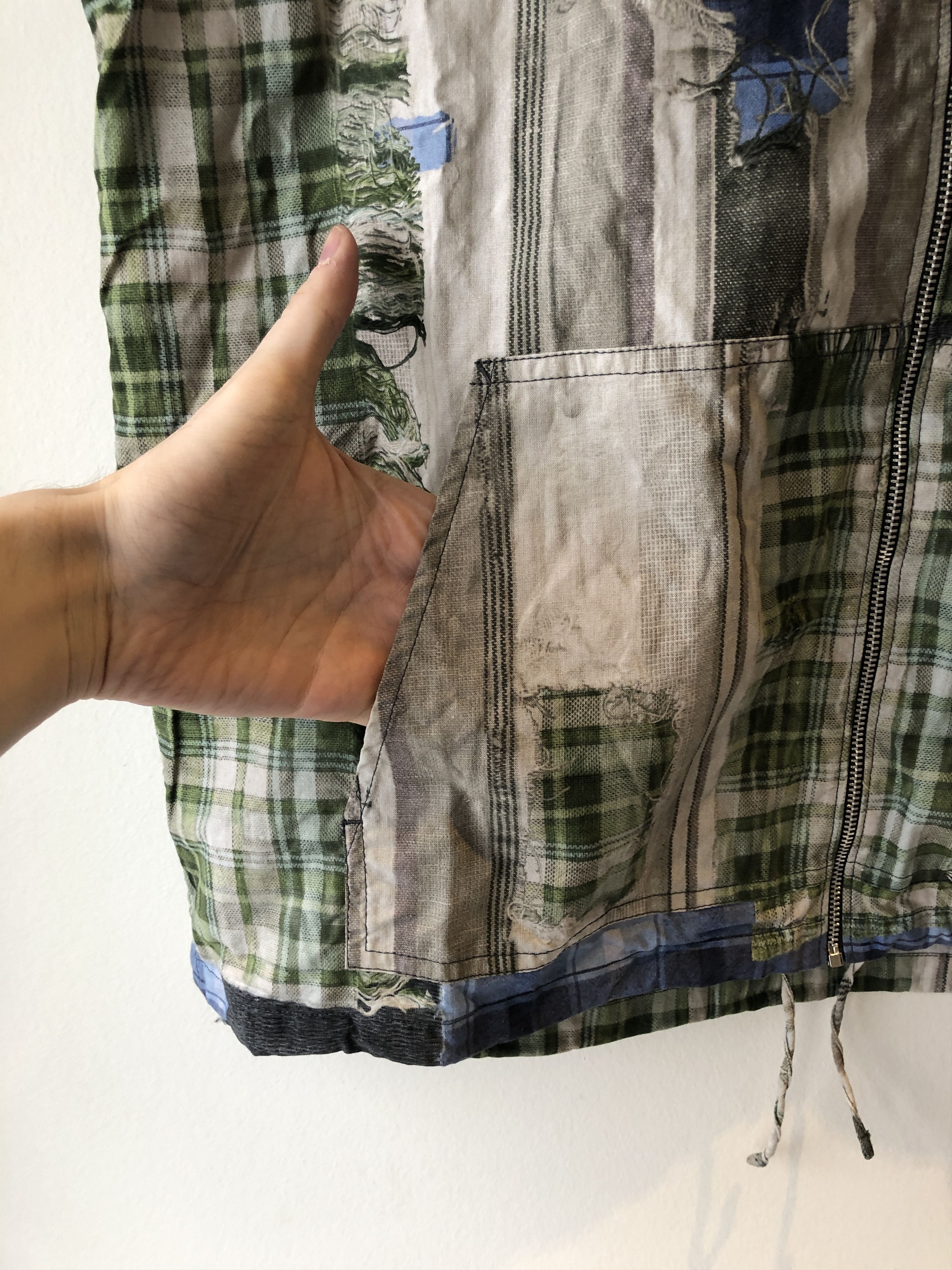 Acne Studios NWOT $500 - 46/S - Green Print Hooded Vest - Trompe L'oeil Size US S / EU 44-46 / 1 - 6 Thumbnail