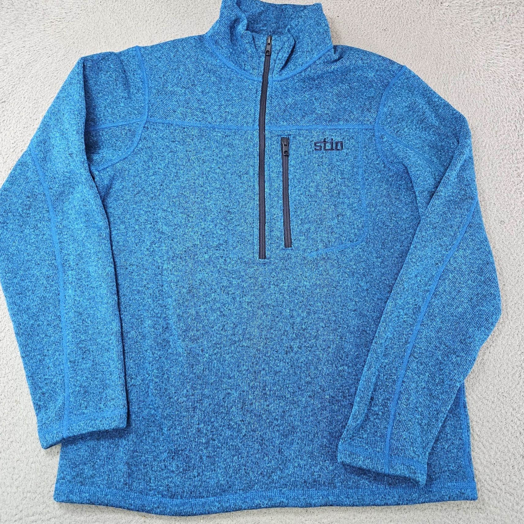 Vintage VINTAGE Stio Fleece Pullover Mens Small Blue Heathered 1/4 Zip Pocket Outdoor Sweater Size US S / EU 44-46 / 1 - 2 Thumbnail