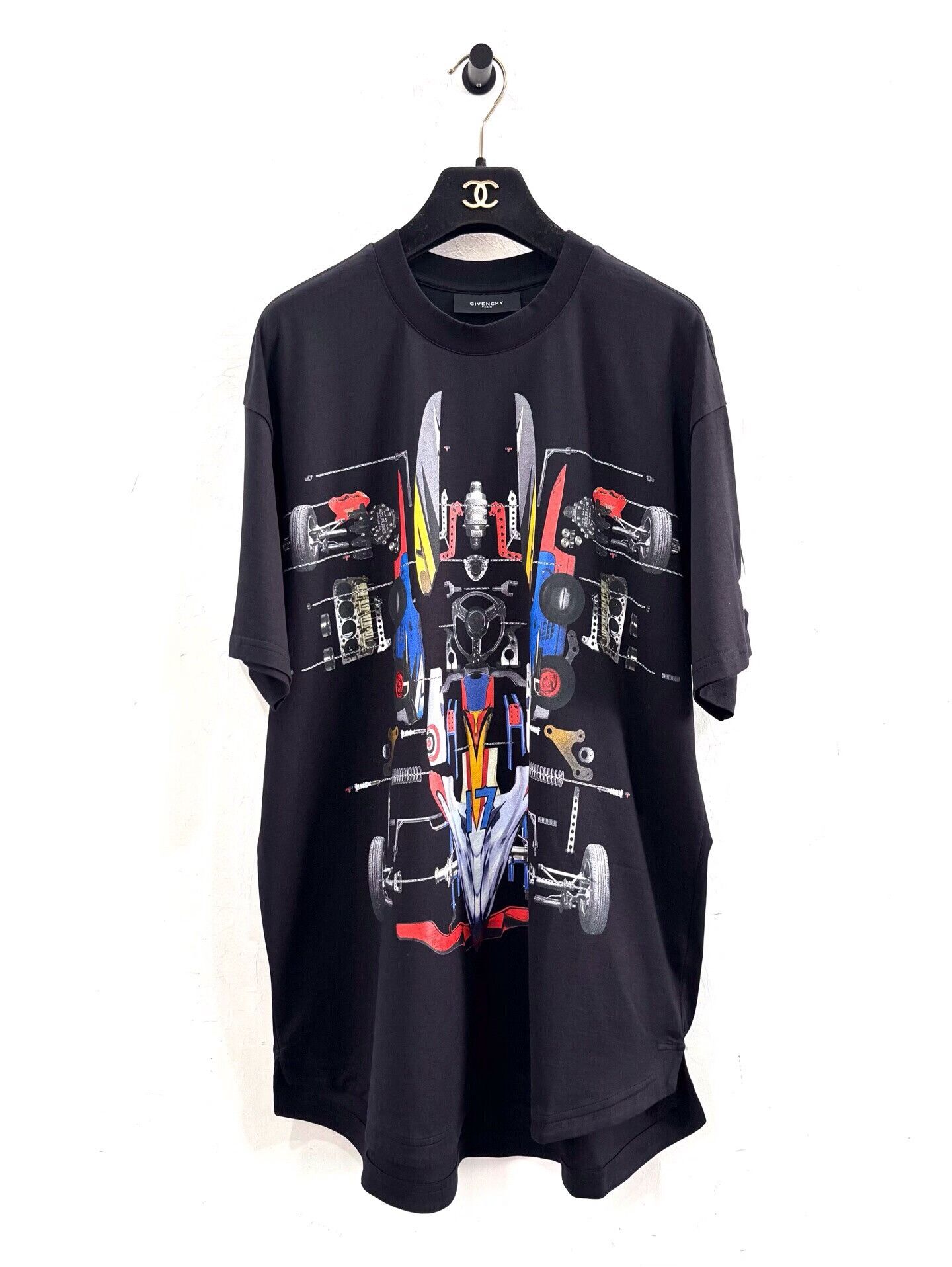 Givenchy Givenchy Colorful Racing Logo Men's Black Tee Size US XS / EU 42 / 0 - 1 Thumbnail