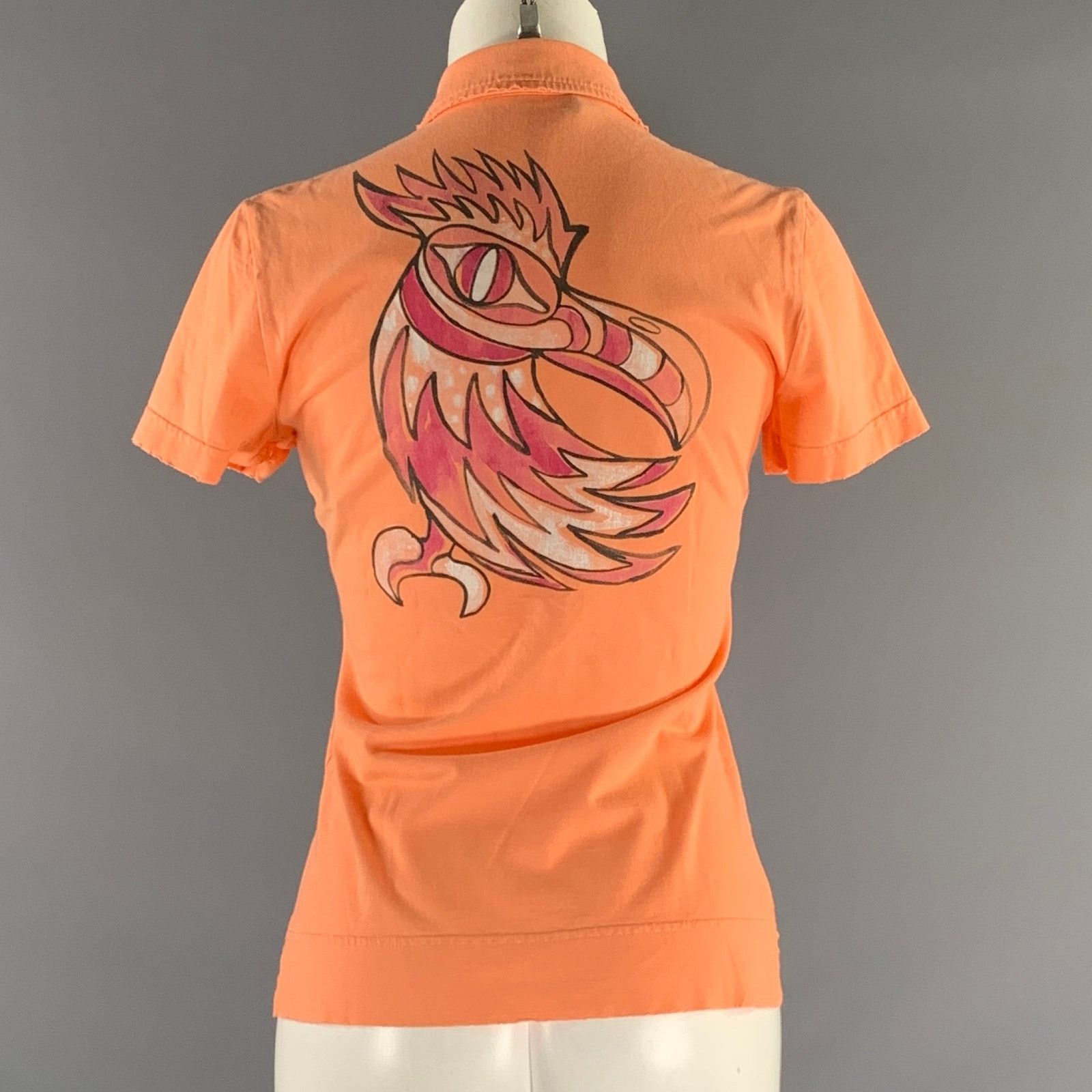 Dsquared2 DSQUARED2 Size M Orange Cotton Polo Shirt Size M / US 6-8 / IT 42-44 - 4 Thumbnail